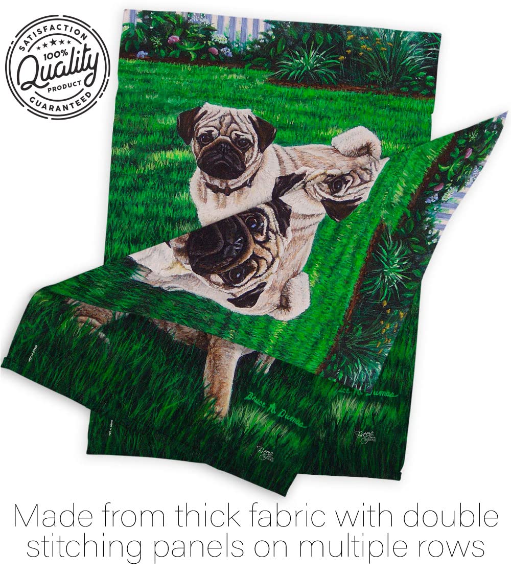 Pugs Love Nature House Flag Set 28x40 - Outdoor Pet Decor for Gardens