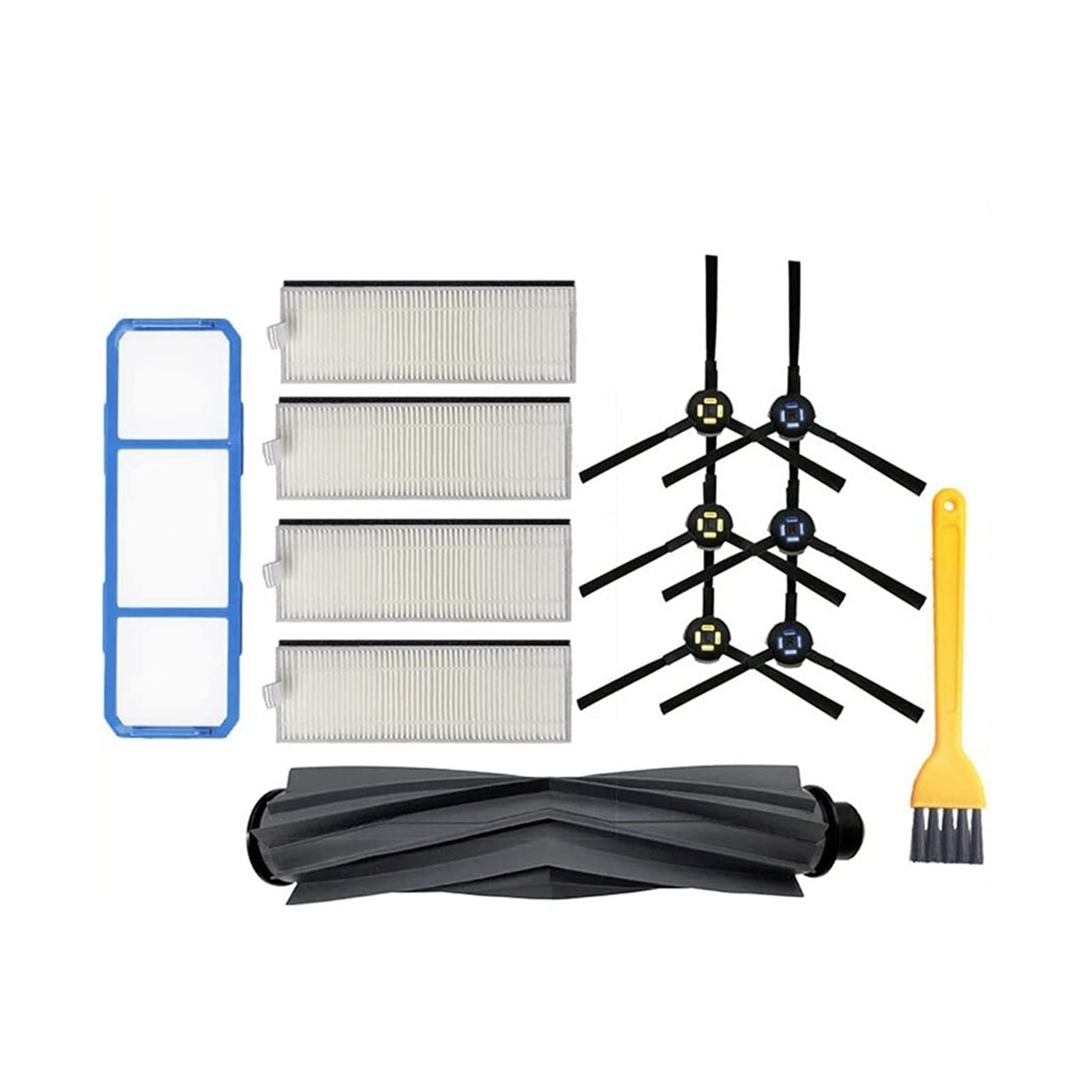 Luaac Replacement Main Brush, Side Brush & HEPA Filter for Silvercrest SSR1/SSRA1 & iLife A9S/A9/A7 Robot Vacuums - Compatible Vacuum Cleaner Parts for Pet Hair & Hardwood Floors