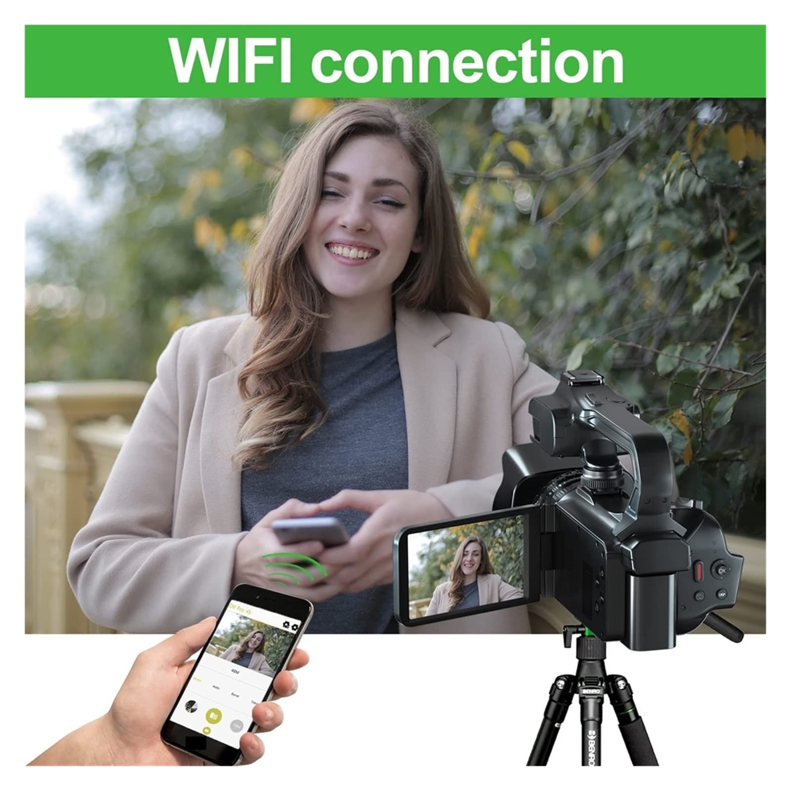 4K 64MP AUBEST Video Camera with Auto Focus - Perfect for Vlogging, Live Streaming & Photography (32G SD Card & MIC Light Included)