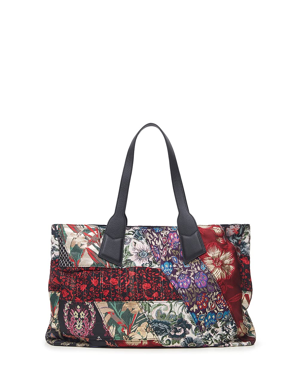 Desigual Shopping Bag for Women - Stylish Black Reusable Grocery Tote with Spacious Design - Perfect for Grocery Shopping, Beach Trips & Daily Errands