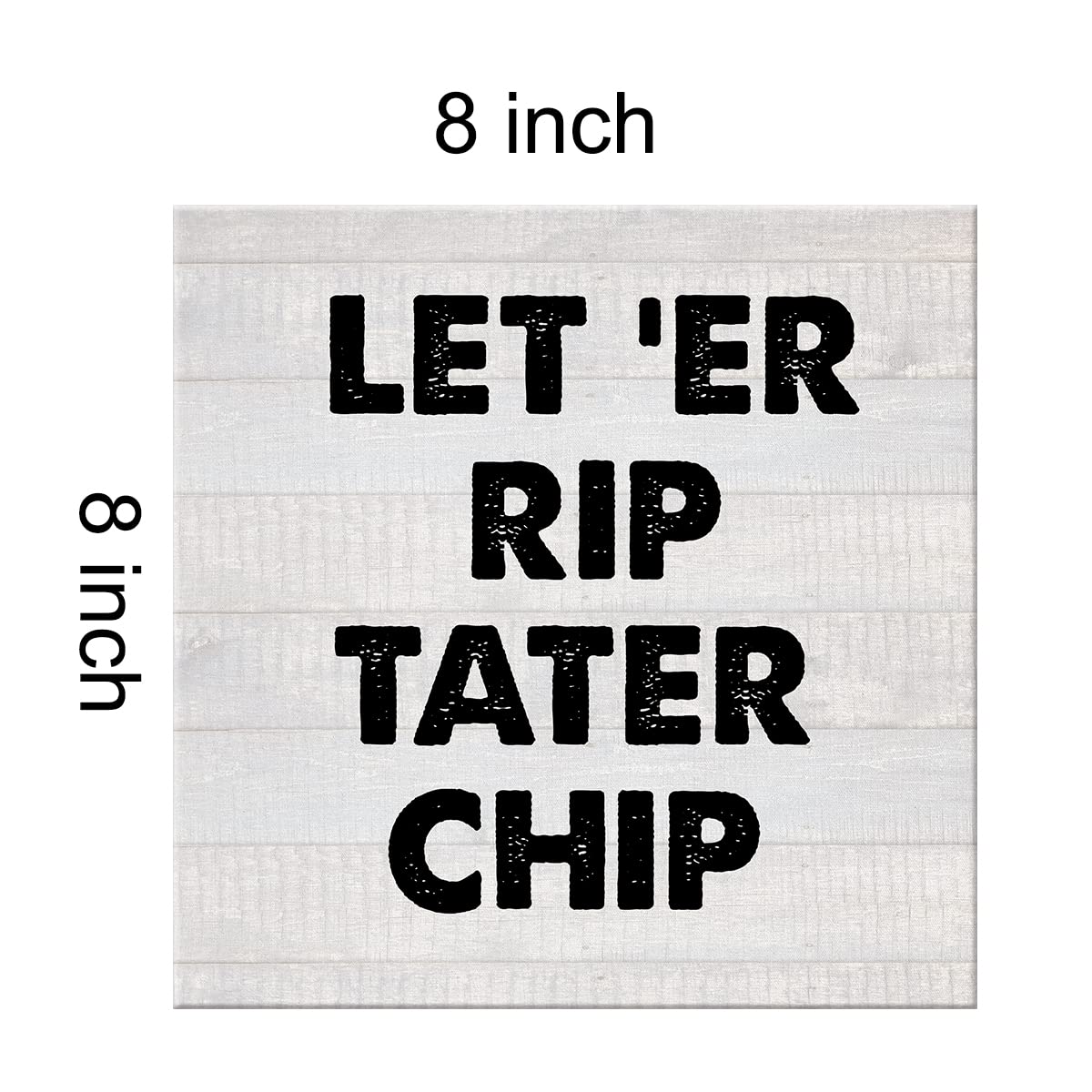 Funny Bathroom Wall Art - 'Let 'Er Rip' Humorous Canvas Print - 8x8 Inch Framed Restroom Decor - Perfect for Home, Shelf & Housewarming Gifts - Great for Powder Rooms, Guest Baths & Man Caves