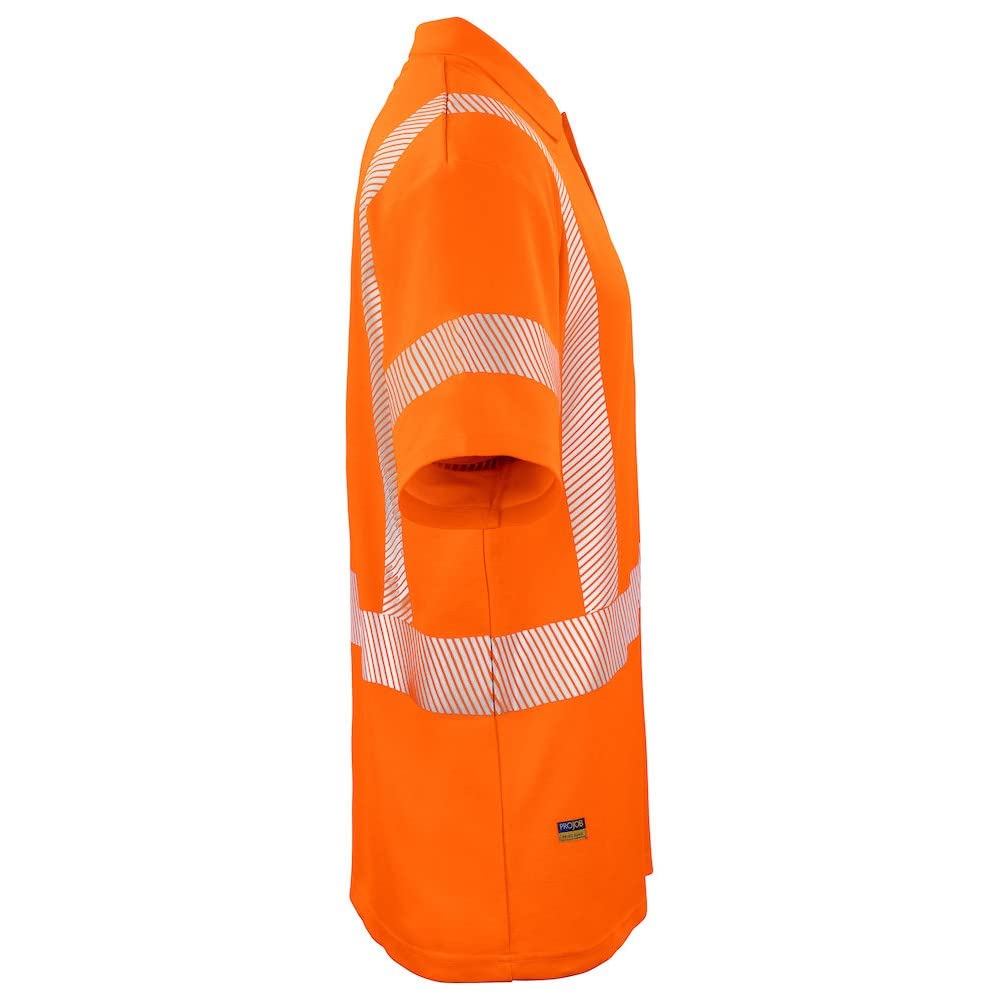 High Visibility Reflective Polo Shirt for Men - Orange (Medium) | Perfect for Night Running, Cycling & Outdoor Safety Workwear