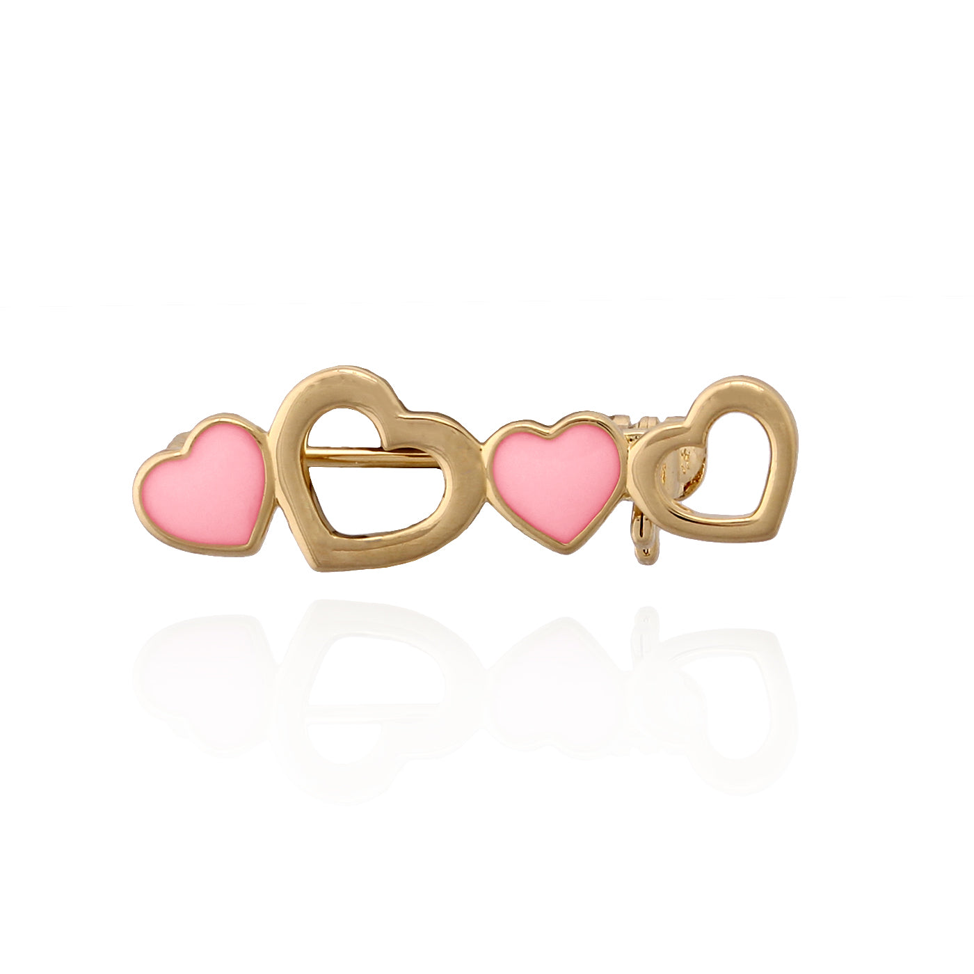 Cameo Collection Four Heart Baby Pin - Vintage Style Enamel Brooch for Baby Shower, Christening, and First Birthday Gifts - Perfect for Outfits, Jackets, and Keepsake Jewelry