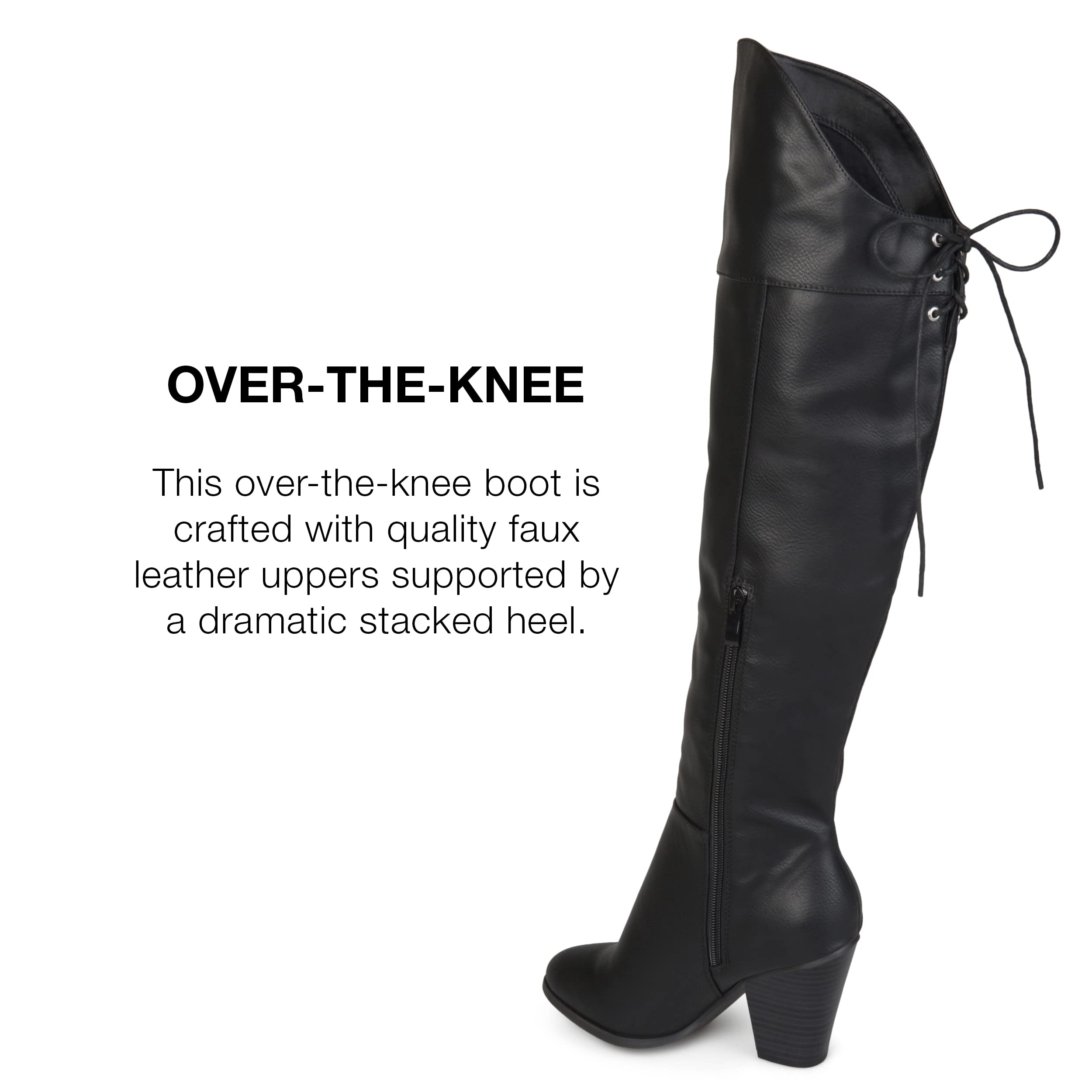 Spritz Faux Leather Wide Calf Boots for Women – Stylish & Comfortable Wide Width Boots for Fall & Winter | Perfect for Office, Casual Wear & Outdoor Activities
