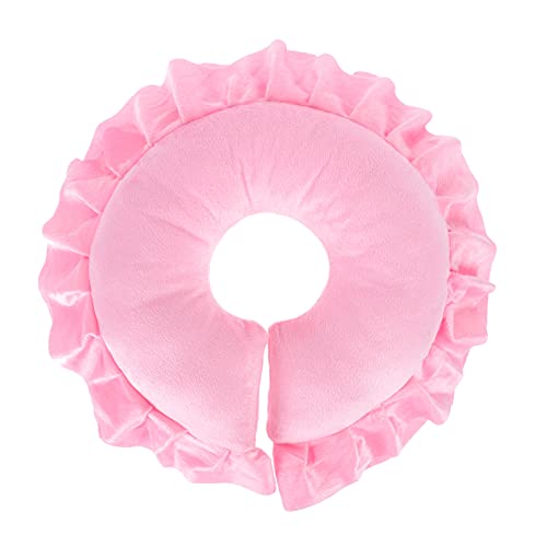 FOMIYES Face Down Pillow for Massage & Relaxation - Soft Cotton Body Support Cushion with Ruffle Design - Salon & Spa Comfort Pillow for Women & Girls (Pink) - Perfect for Facials, Massage Therapy & Home Relaxation
