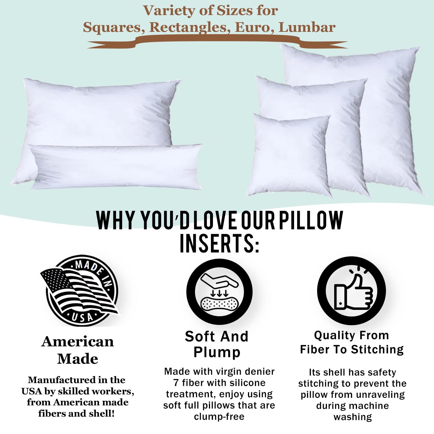 Premium Synthetic Down Pillow Insert - 21x31 Down Alternative Pillow, Ultra Soft Oversized Queen Bed Sleeping Pillow, Large Rectangle Sham - 1 Decorative Pillow Form for Bedroom, Living Room & Guest Room Decor