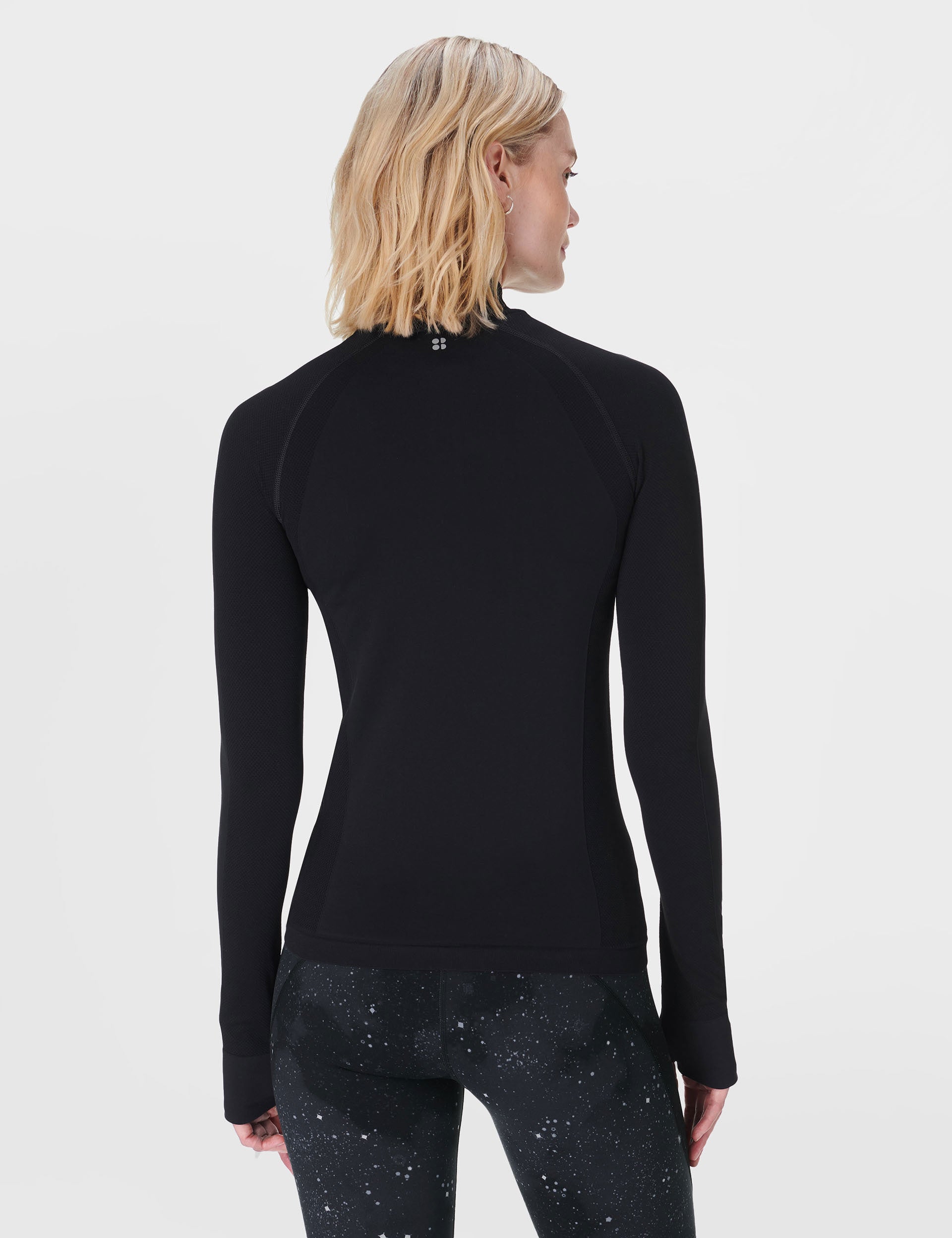 Seamless Workout Zip Up Hoodie for Athletes - Black | Gym, Running & Training Apparel