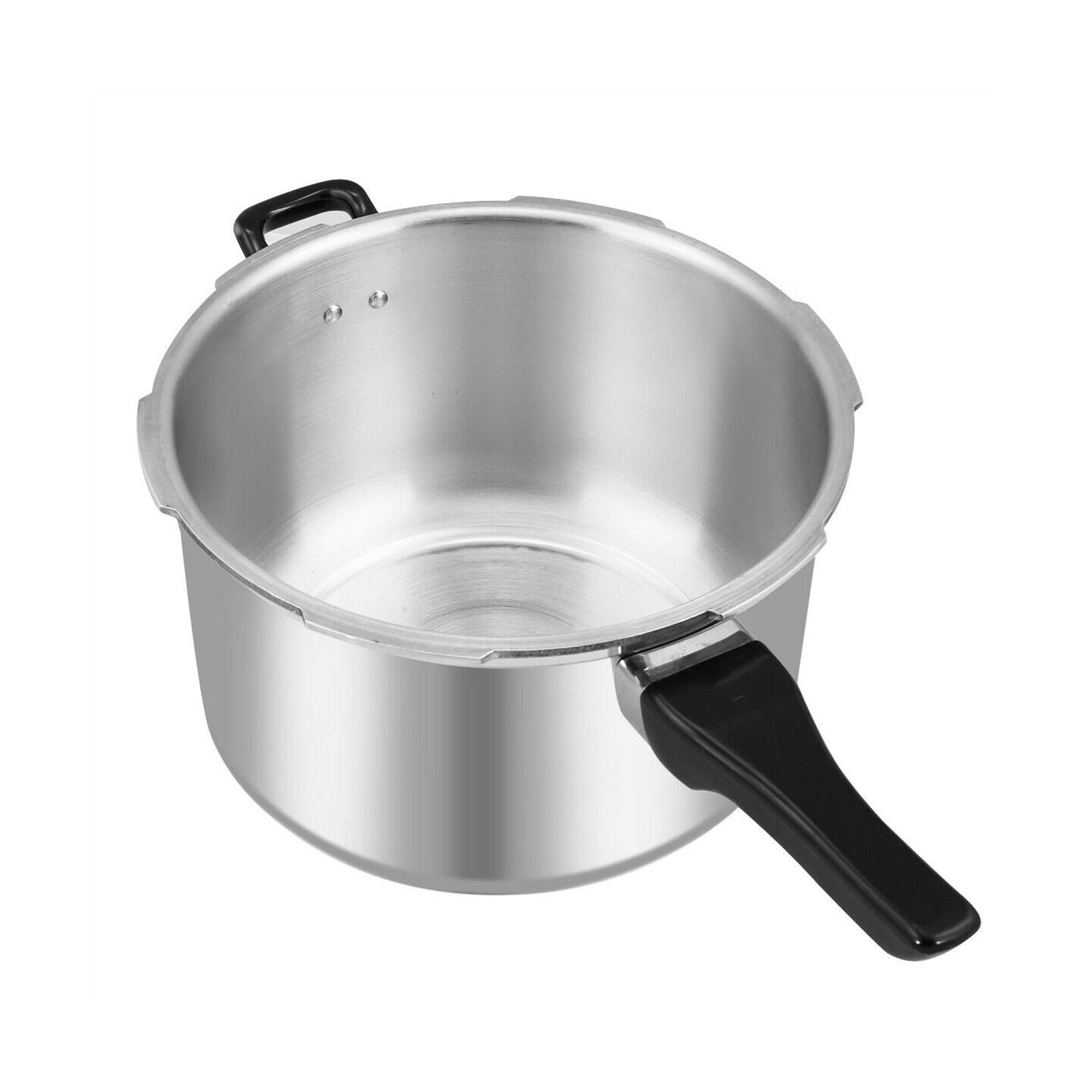 Premium 8 Quart Manual Aluminum Pressure Cooker with Steamer Basket - Fast Cooking, Large Capacity, Stay-Cool Handles & Auto Safety Lock - Ideal for Canning, Soups & Meal Prep (Silver)