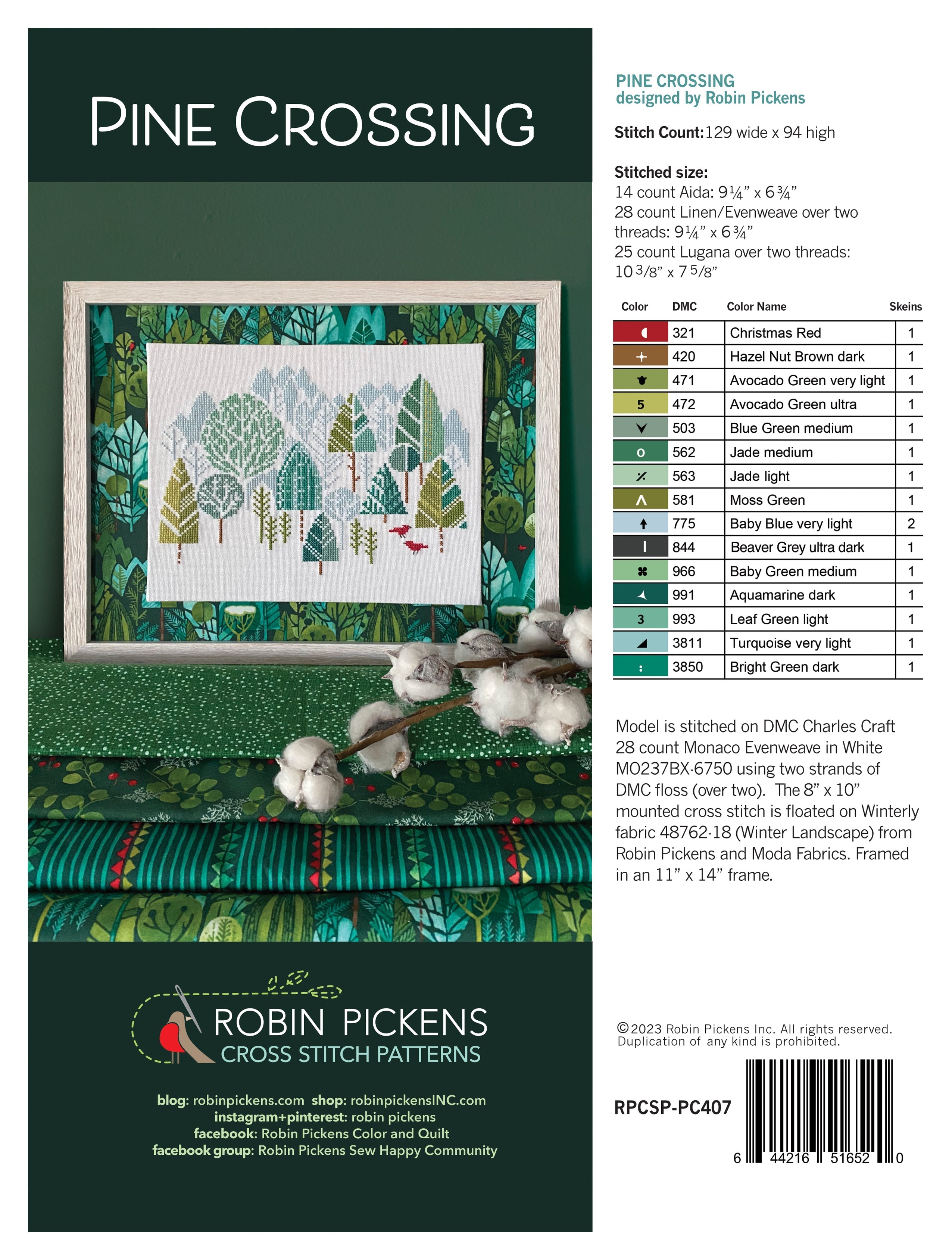 Pine Crossing Cross Stitch Pattern Kit - DIY Embroidery Design for Beginners & Experts - Perfect for Home Decor, Gifts & Craft Projects