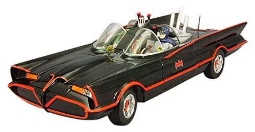 Hot Wheels Collector Batman Classic TV Series Batmobile Die-Cast Vehicle with Figures - 1:18 Scale Model Car for Display, Gift & Superhero Fans Collection