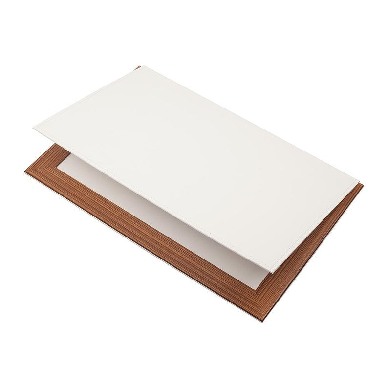 Premium MOOG Leather Desk Pad with Wood Base - Green Leather Office Desk Protector for Writing, Typing & Mouse Use - Perfect for Home & Office Workspace