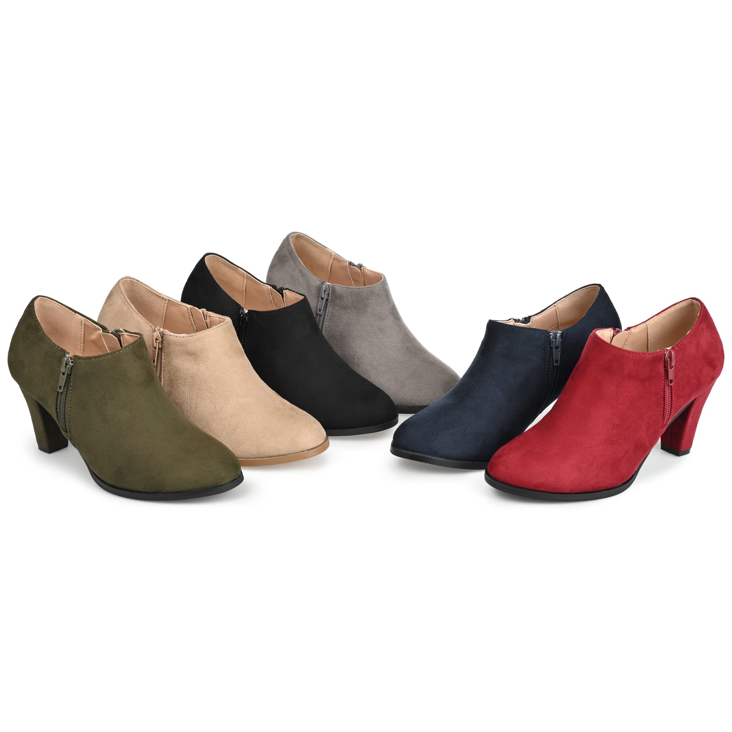 Journee Women's Comfort Sanzi Booties - Stylish Ankle Boots for Fall & Winter | Casual & Dressy Outfits | Perfect for Work, Date Night & Everyday Wear