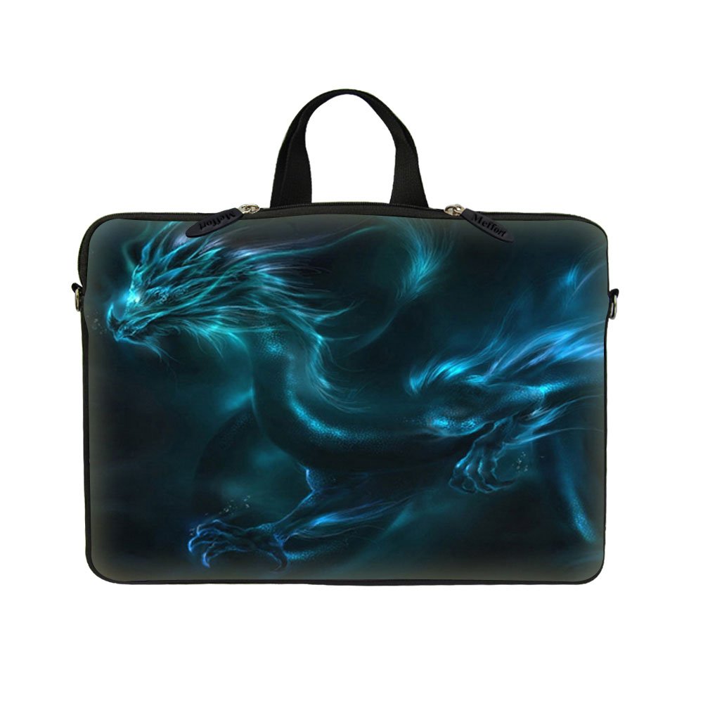 17.3 Inch Neoprene Laptop Sleeve Case with Hidden Handle - Protective Cover for MacBook Air, Ultrabook & Chromebook (Blue Dragon) | Perfect for Travel, Office & School Use