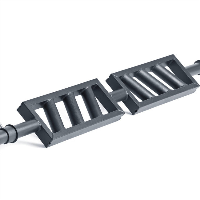 XM FITNESS Black Steel Swiss Bar Angled - Multi-Grip Barbell for Strength Training & Weightlifting - Perfect for Home Gym, CrossFit, and Powerlifting Workouts