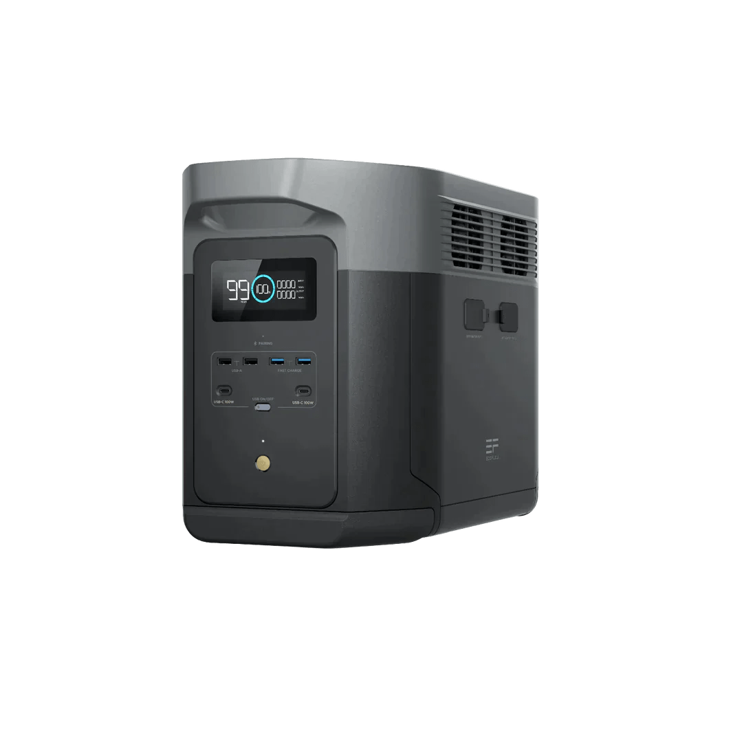 EcoFlow Delta 2 Max 6144Wh 2400W LiFePO4 Solar Generator with 2 Extra Batteries & 200W Portable Monocrystalline Solar Panels Kit - Perfect for Home Backup, RV Camping, and Off-Grid Power Solutions
