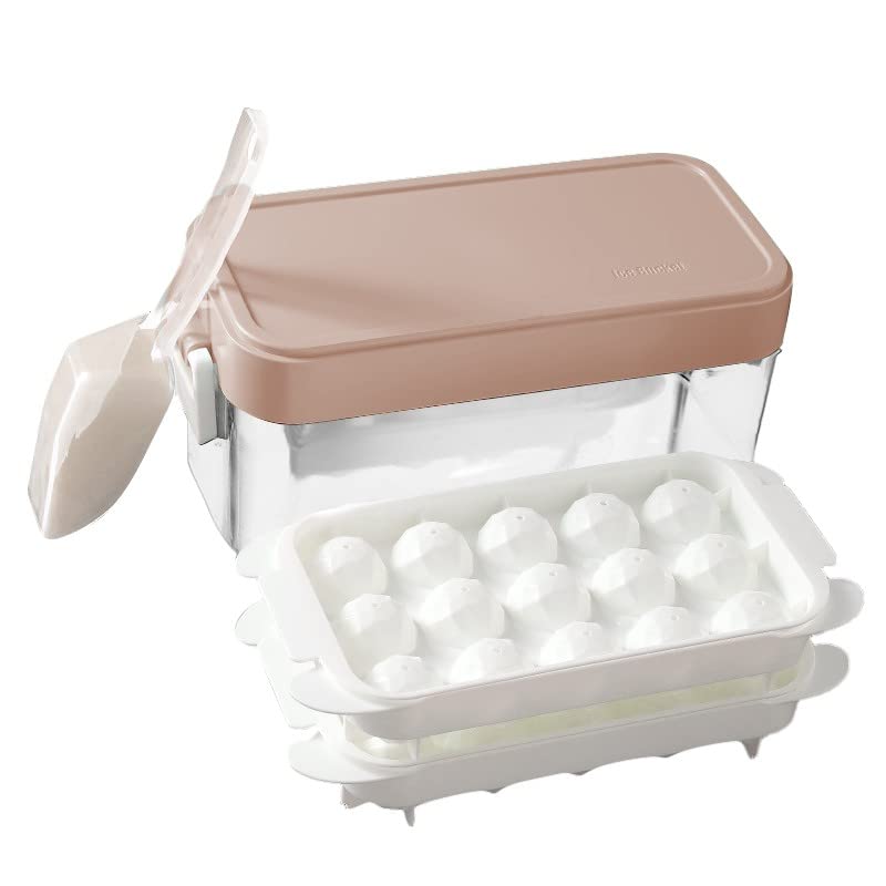 28-Piece Silicone Ice Cube Tray with Lid & Storage Box - Easy Release, Splash-Proof Design - Perfect for Cocktails, Smoothies & Home Freezing - Square Ice Cube Maker with Scoop Included