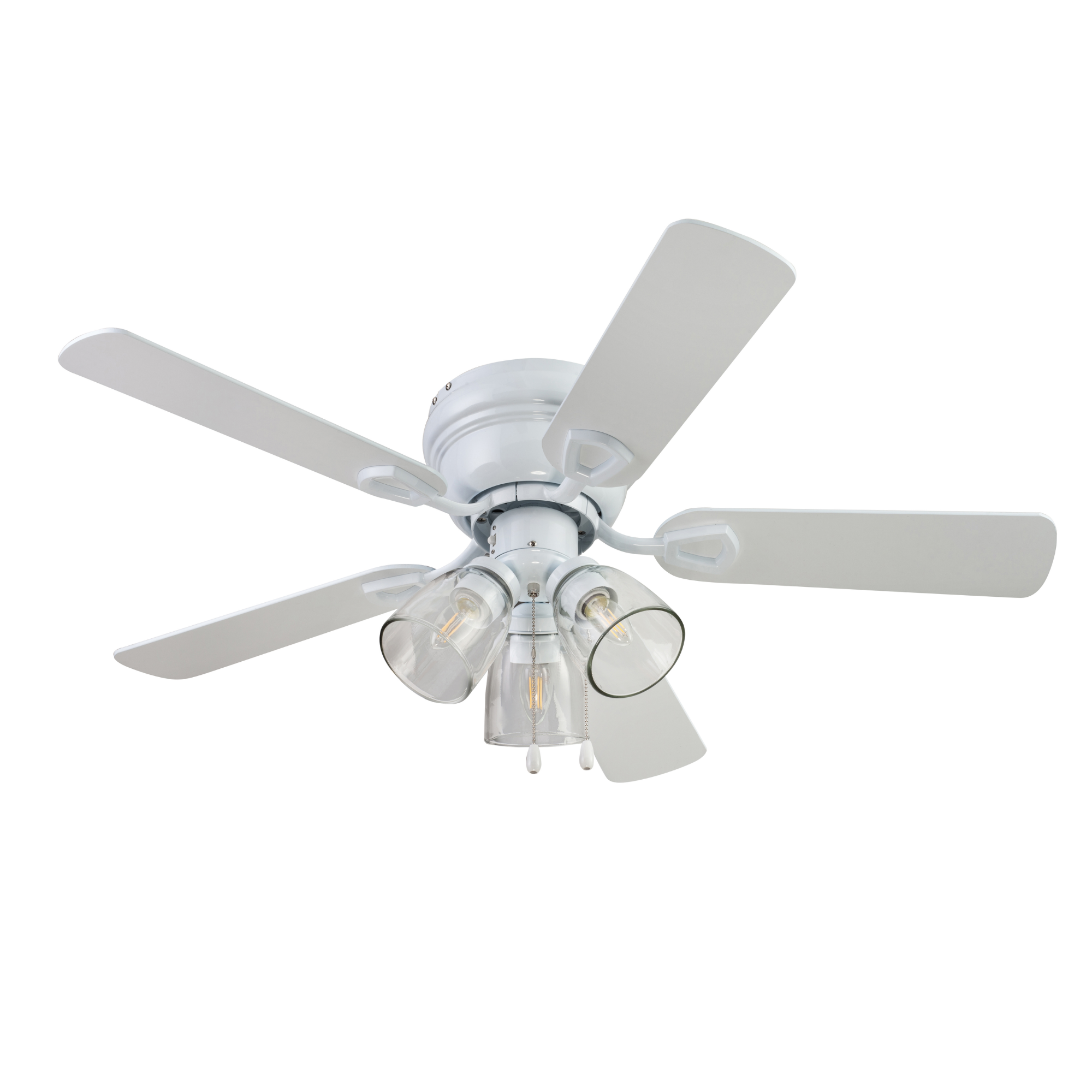 42 Inch White Renton Ceiling Fan with Pull Chain - Perfect for Living Room, Bedroom, and Outdoor Covered Patios