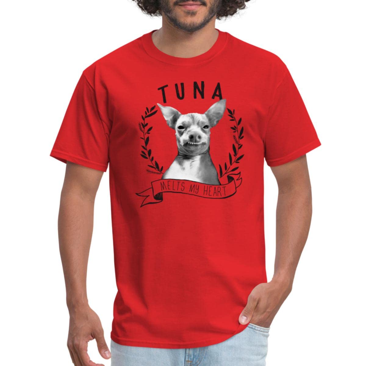 Spreadshirt 'Tuna Melts My Heart' Graphic Men's T-Shirt - Funny Fish Lover Tee for Casual Wear & Gifts