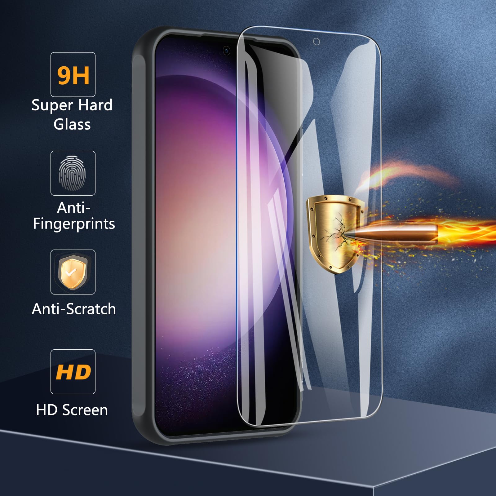 Samsung Galaxy S23 FE Case with Tempered Glass Screen Protector - Magsafe Compatible, Military-Grade Shockproof & Anti-Scratch Protection - Frosted Translucent Bumper Cover for Everyday Use, Travel & Outdoor Activities