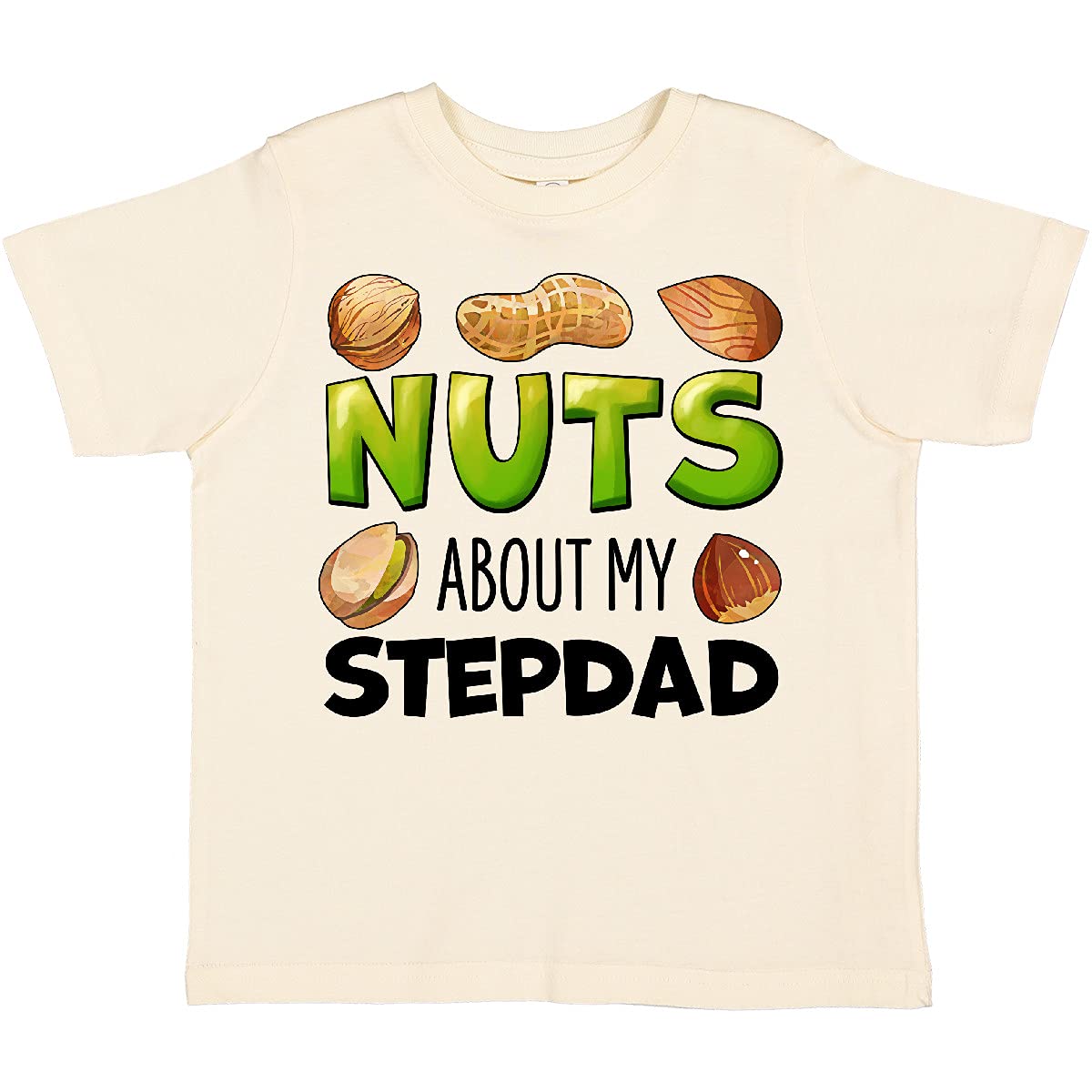 Buy inktastic Nuts About My Stepdad Peanut Almond Pistachio Toddler T-Shirt | Funny Stepfather Gift for Kids | Perfect for Father's Day, Birthday & Family Reunions