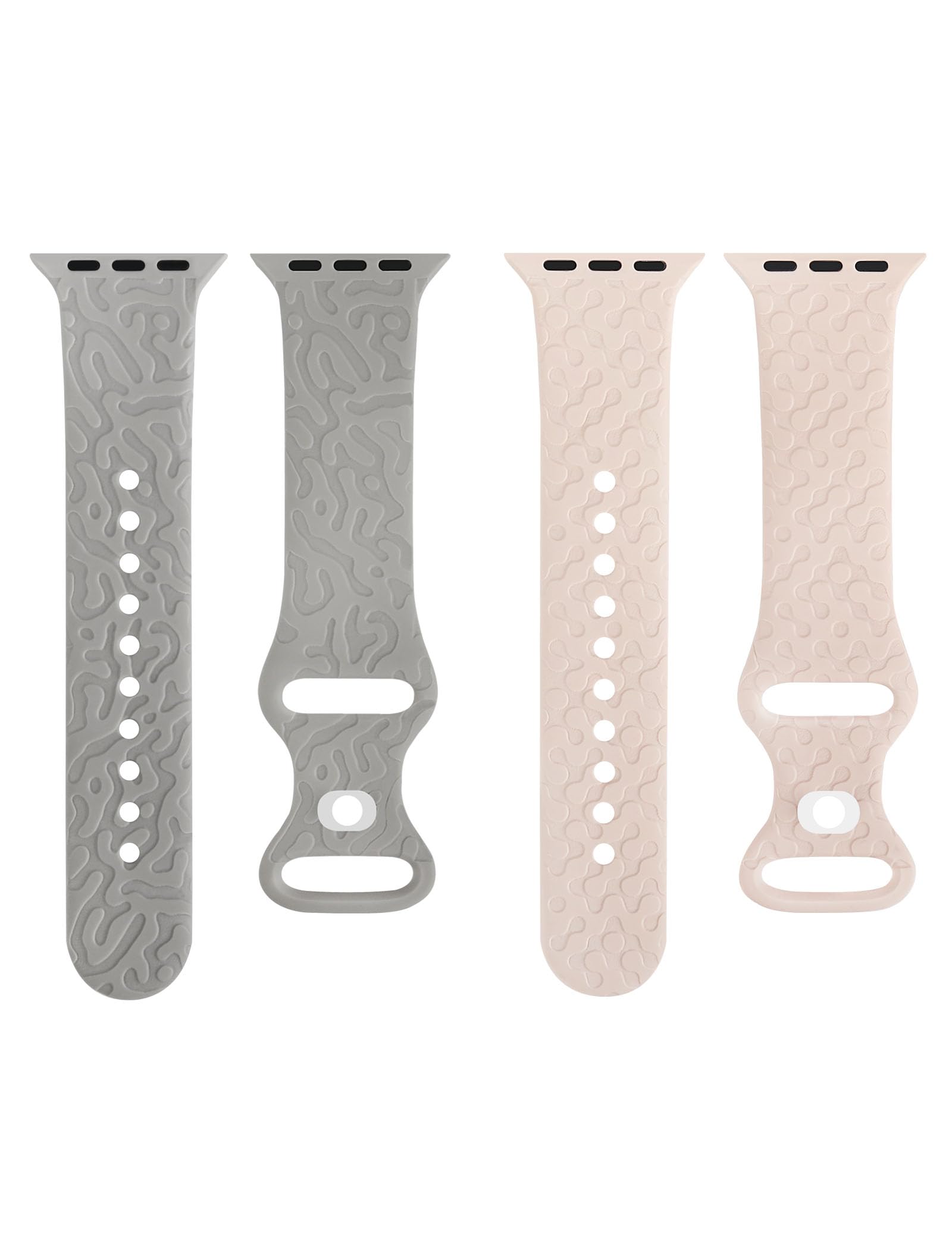 2 Pack Stylish Engraved Maze Pattern Apple Watch Bands - Compatible with 38mm/40mm/41mm & 42mm/44mm/45mm/49mm - for Series 8/7/6/5/4/3/2/1/SE/Ultra - Fashionable Unisex Accessory for Workout, Office & Everyday Wear