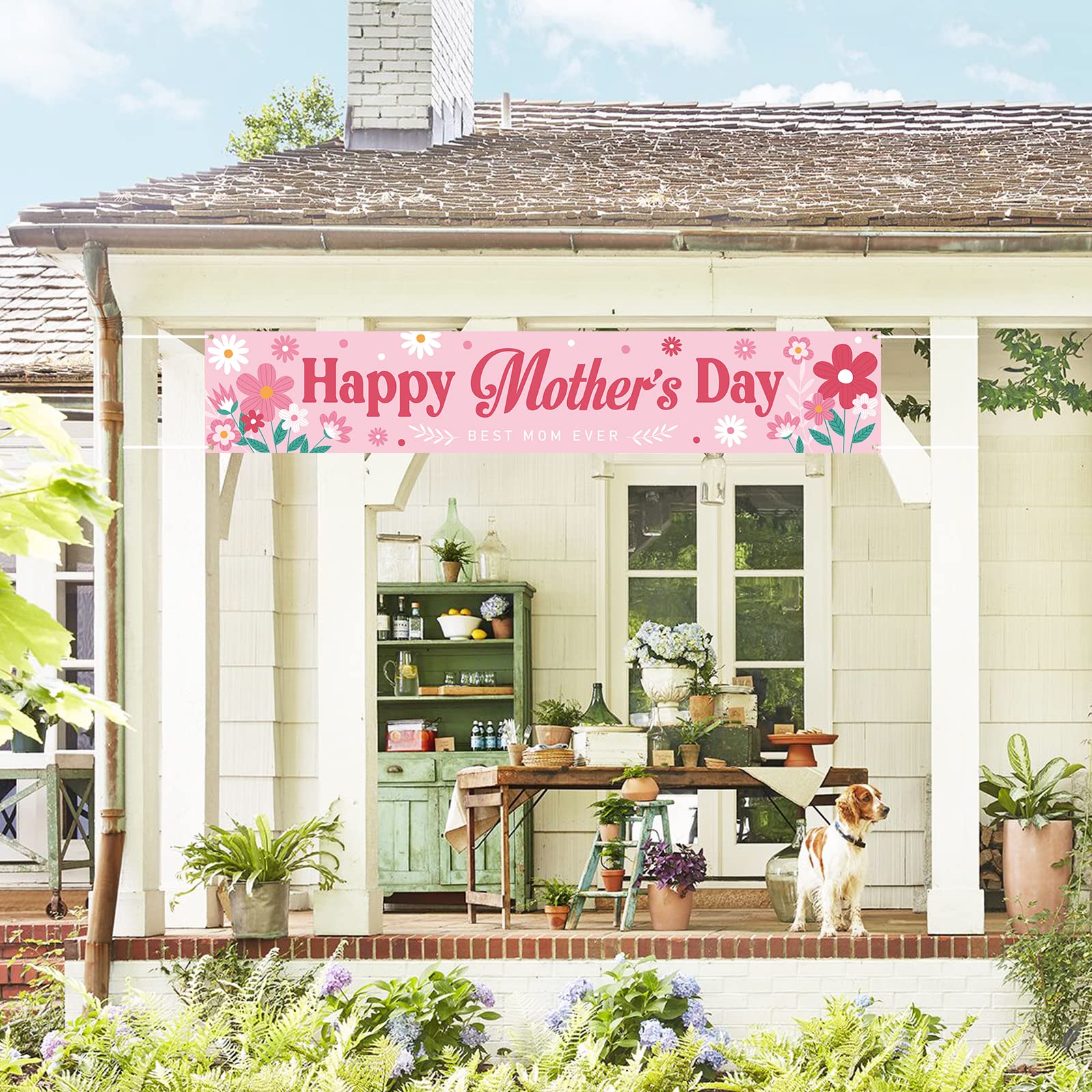 Happy Mother’s Day Banner Decorations - Indoor Outdoor Wall Sign for Mom, Party Supplies & Home Decor | Perfect for Mother’s Day Celebrations, Family Gatherings & Photo Backdrops