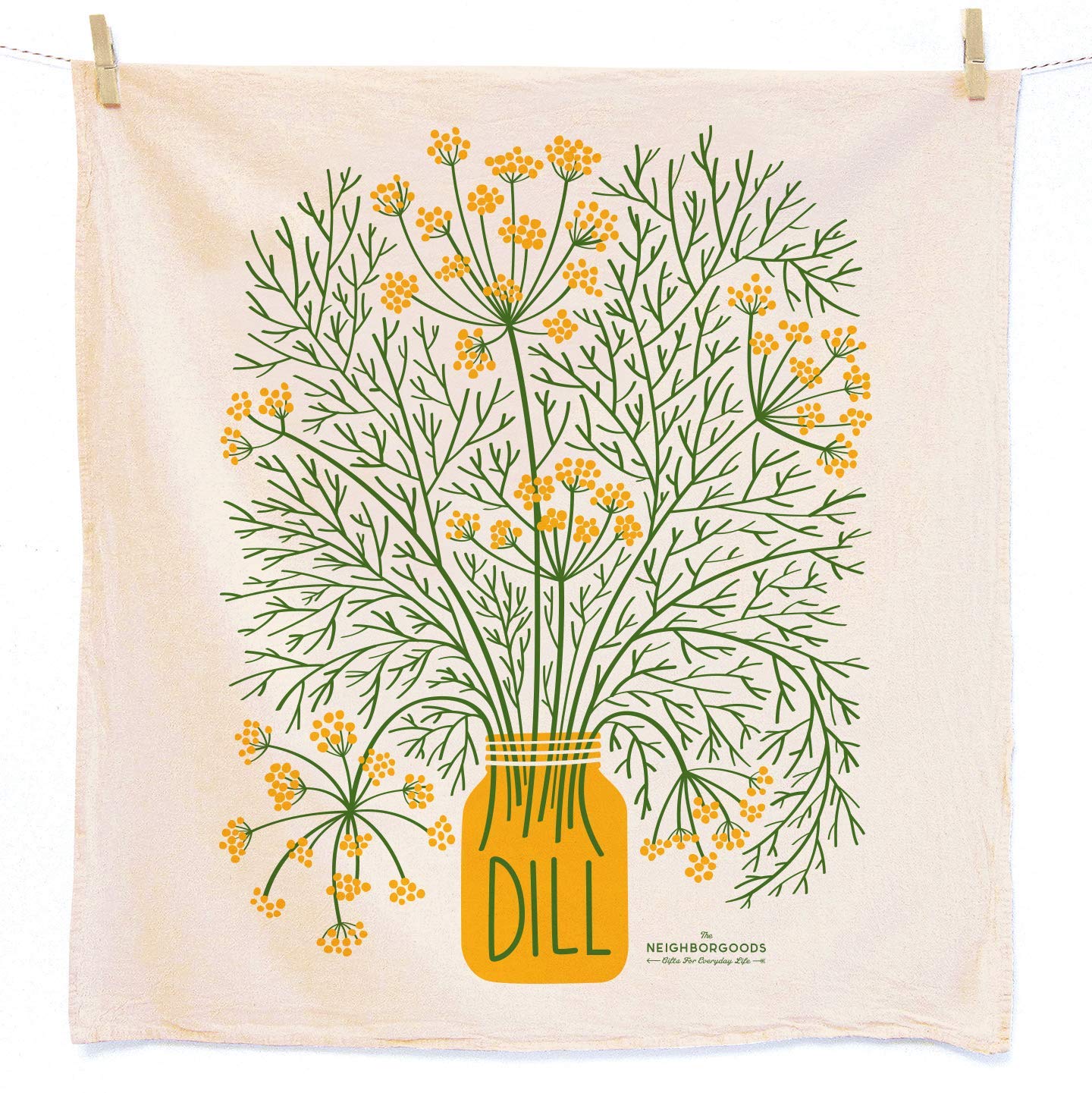 Premium Organic Fresh Herbs - Set of 3 Absorbent Kitchen Dish Towels for Cooking, Baking & Home Decor | Eco-Friendly Cotton Tea Towels