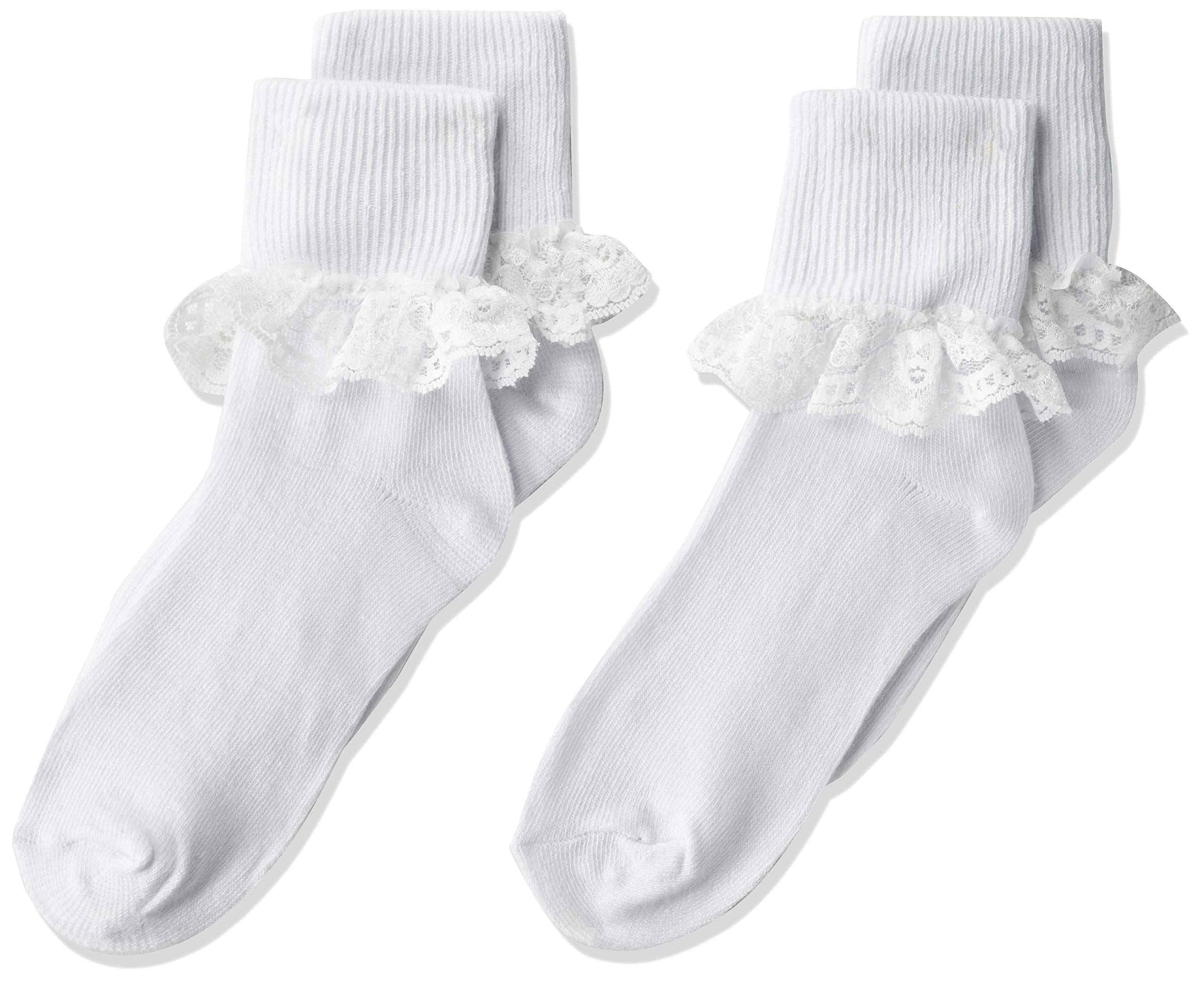 Country Kids Girls Fancy Lace Ruffle Socks - Elegant Ankle Socks for Dress Up, Parties & Special Occasions