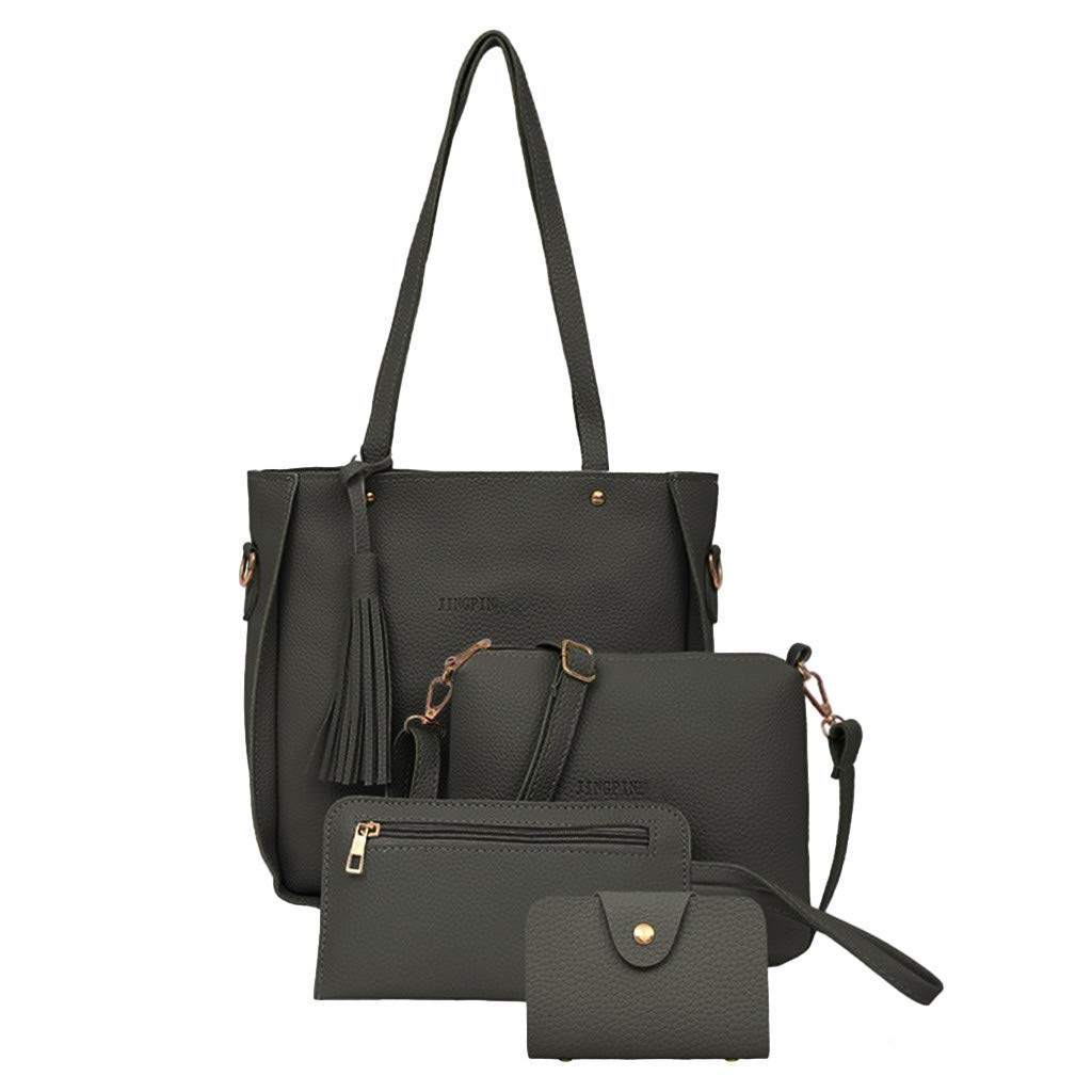 2019 New Fashion Women's Shoulder Bag Set - 4 Piece Messenger Bag, Wallet & Handbag Combo for Work, Travel & Daily Use
