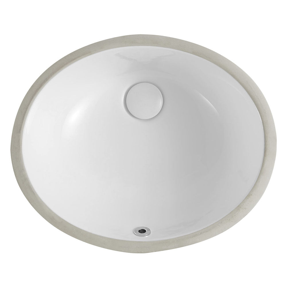 Fienza TR908 Undermount Ceramic Bathroom Sink - Karmen Model in White | Perfect for Modern Vanities, Powder Rooms & Guest Bathrooms