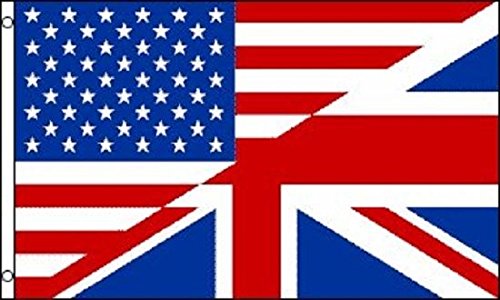 USA UK British American Friendship Flag - 3x5 Feet Bilingual Banner for Home, Office & Events | Perfect for International Celebrations & Decorations