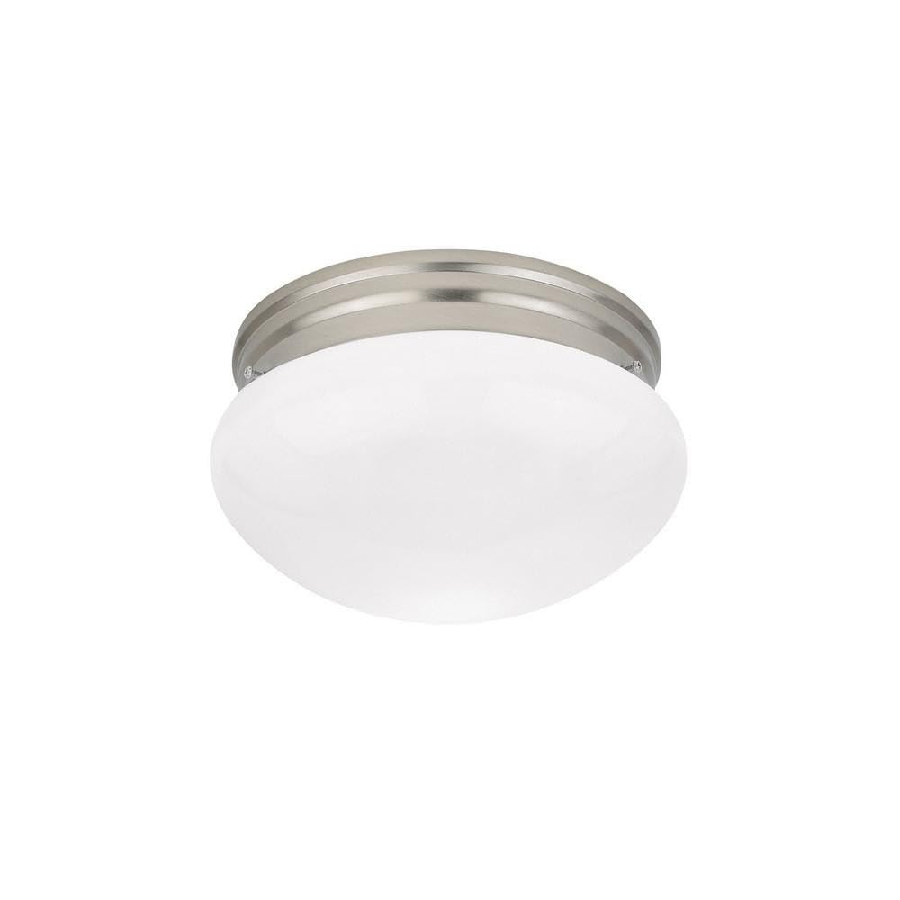 2-Light Flush Mount Ceiling Fixture in Brushed Nickel Finish - Traditional Incandescent Lighting for Bedroom, Hallway & Closet - Model 73-Bel-607827