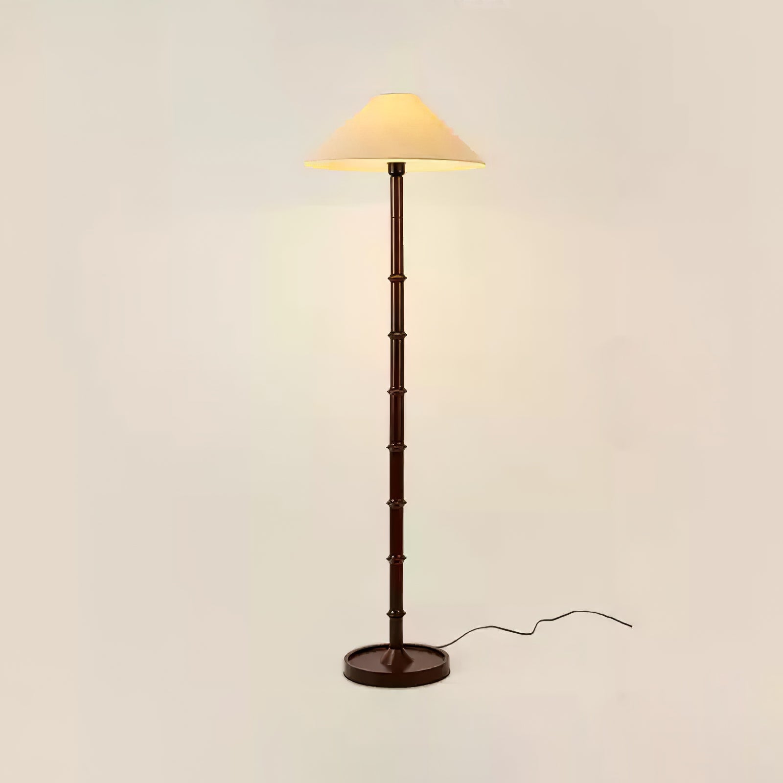 Modern Bamboo Knot Floor Lamp - Natural Wooden Standing Light for Living Room, Bedroom & Office - Eco-Friendly Home Decor with Warm Ambient Lighting
