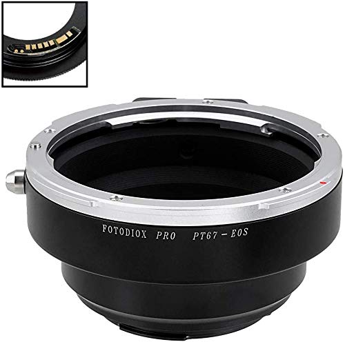 Fotodiox Pro Lens Mount Adapter - Pentax 6x7 (P67/PK67) to Canon EOS (EF/EF-S) DSLR Camera Adapter with Gen10 Focus Chip - Perfect for Vintage Lens Photography & Professional Shooting