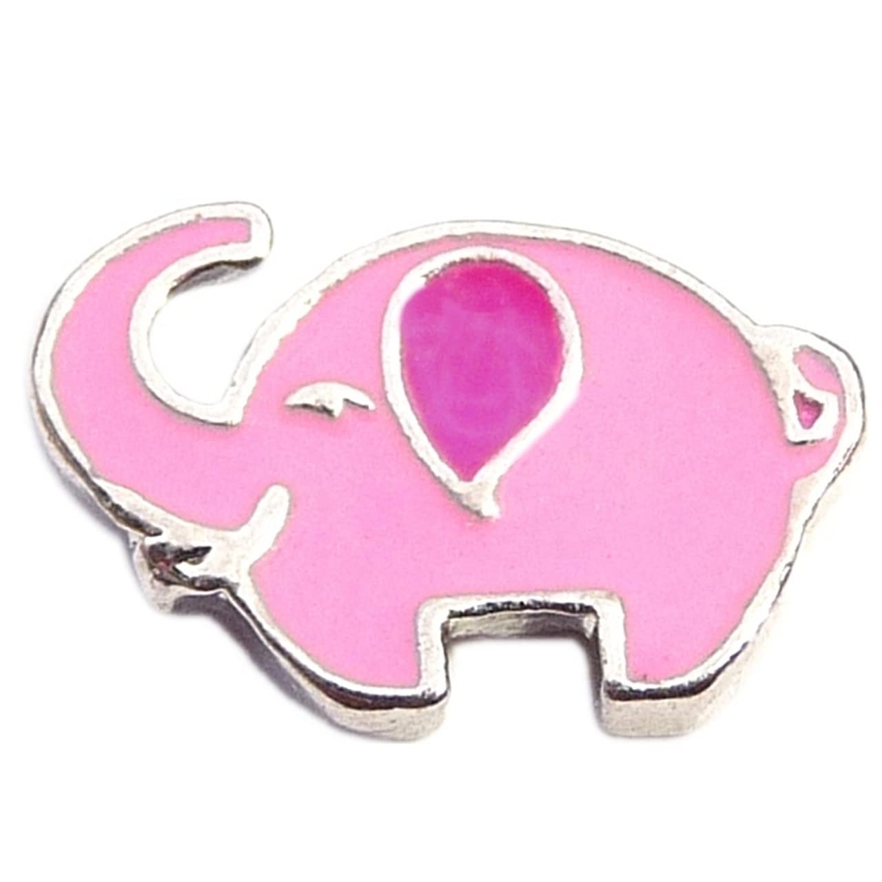 Pink Elephant Floating Locket Charm Necklace - Cute Animal Jewelry Gift for Women - Perfect for Birthdays, Anniversaries & Everyday Wear