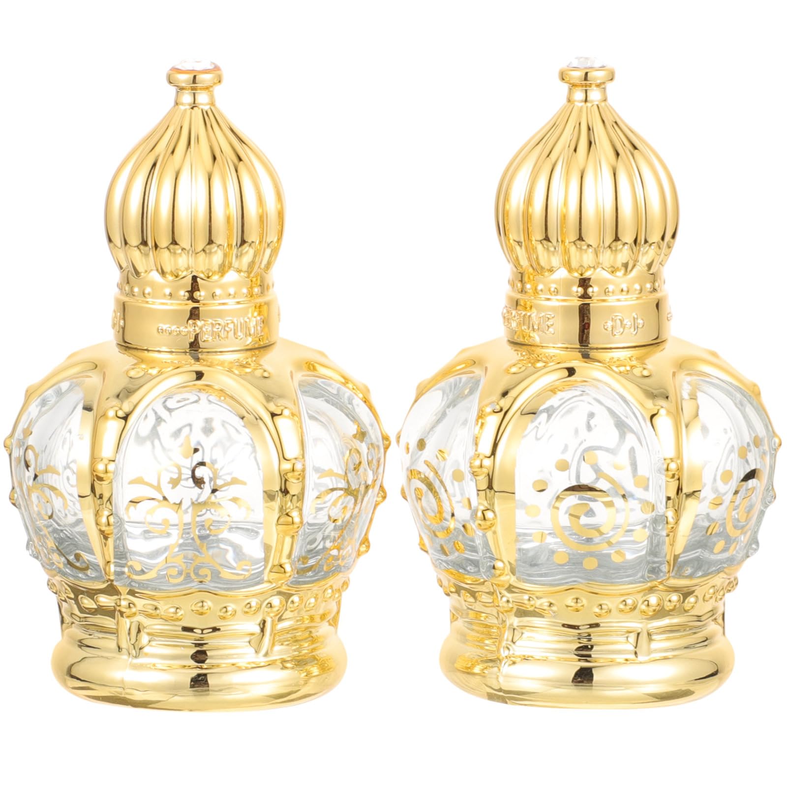 Homoyoyo 2-Pack 10ml Empty Glass Essential Oil Bottles with Crown Cap - Travel-Sized Perfume & Aromatherapy Containers for DIY Blends, Gifts, and Decorative Storage