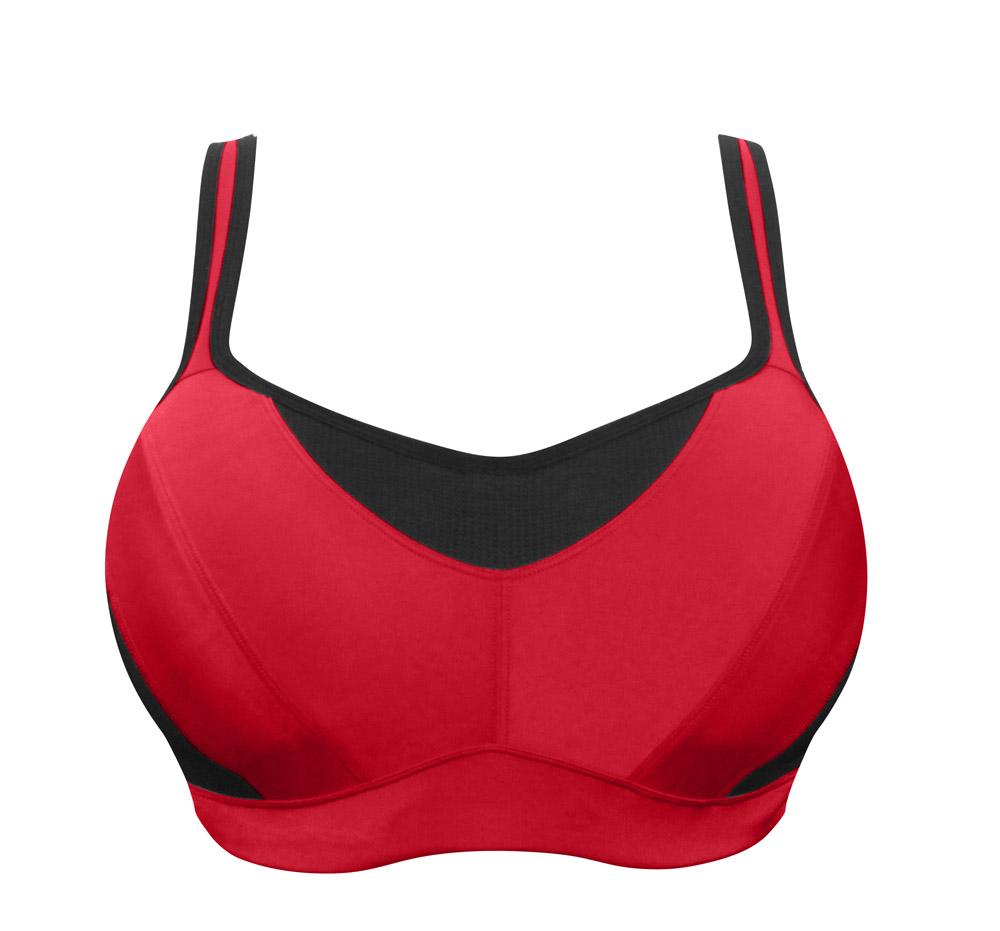 Parfait Dynamic Padded Performance Sports Bra - High Impact Support for Running & Workouts - Racing Red - Perfect for Gym, Yoga & Active Lifestyle