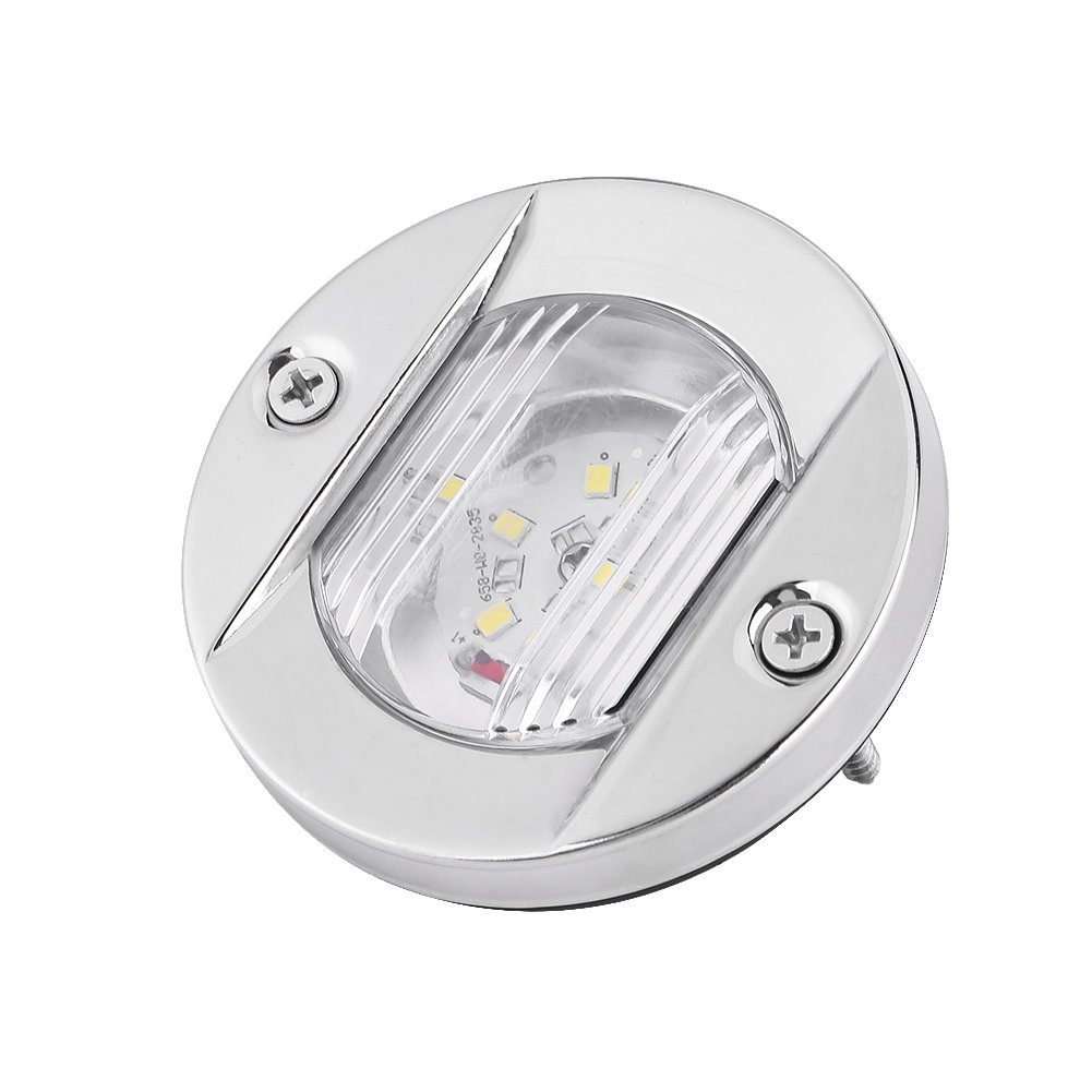 Waterproof LED Stern Lights for Boats - Stainless Steel Marine Transom Lights for Yachts & Sailboats (White) - Perfect for Night Navigation & Dock Safety