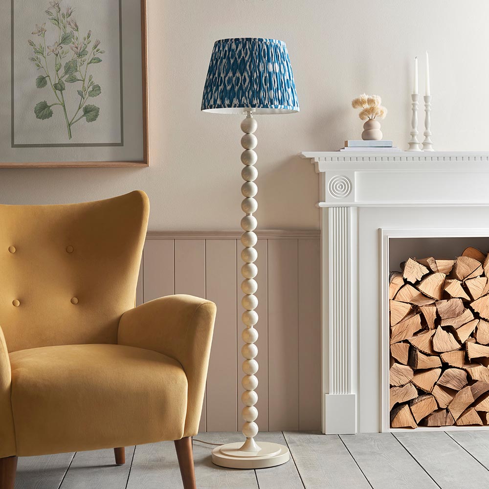 Auralis Ikat Floor Lamp with E27 Socket - Modern Handwoven Design for Living Room, Bedroom & Office Lighting