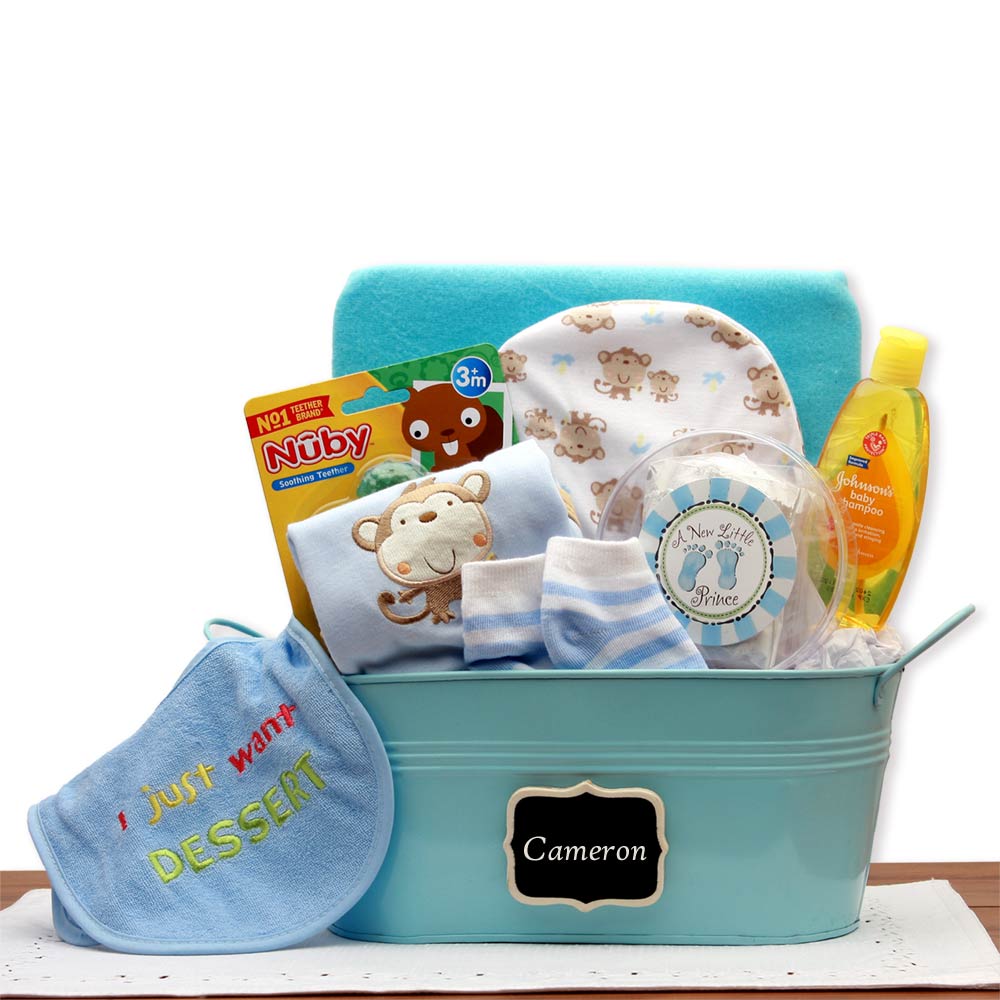 GBDS0633 B - Newbie Boy Essentials Gift Tin Set | Perfect Baby Shower & Newborn Gift for Boys | Nursery & Travel Must-Have