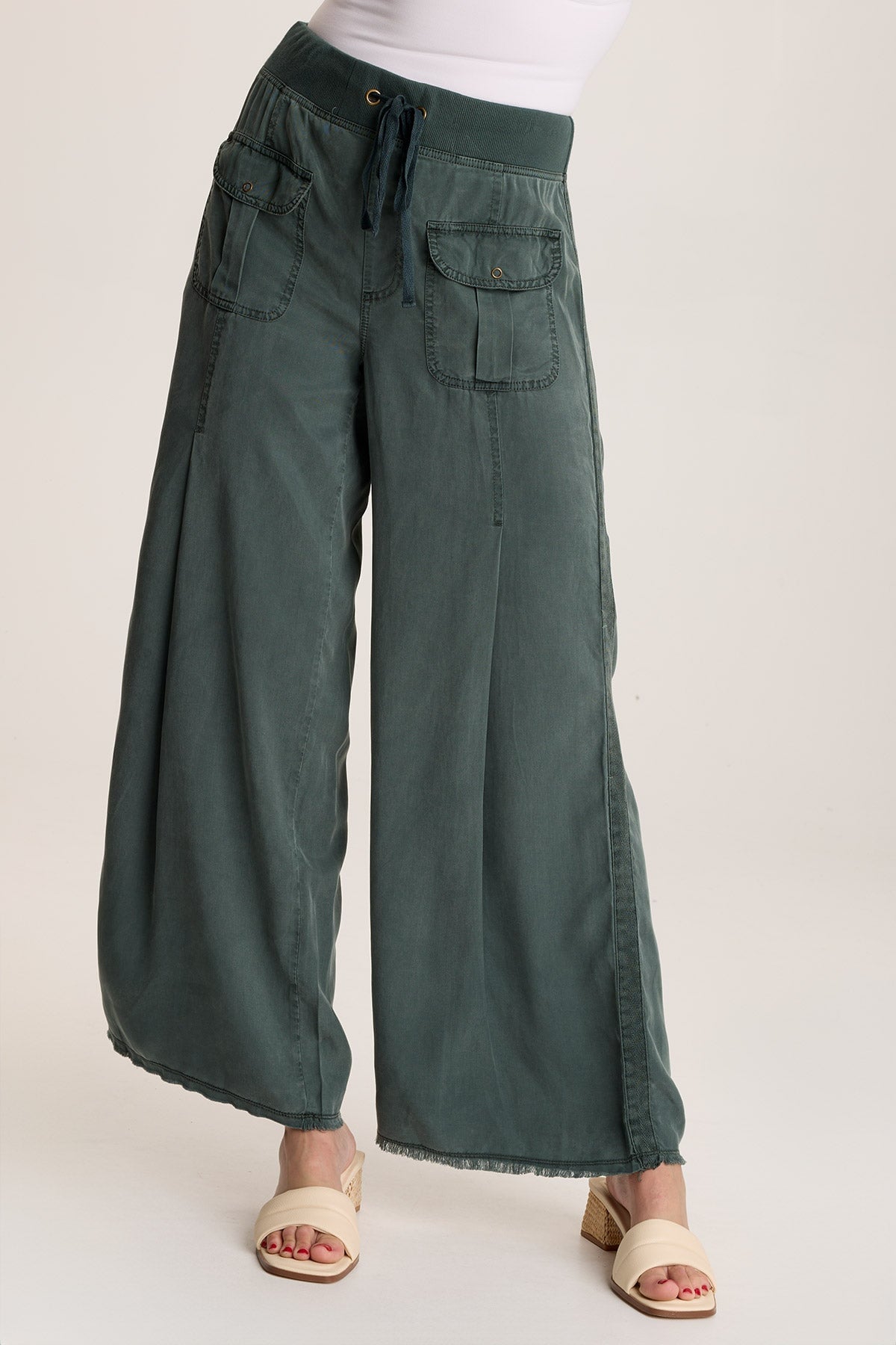 Loen Twill Wide Leg Pants for Women - High Waisted Comfortable Loose Fit Trousers | Perfect for Office, Casual Wear & Travel