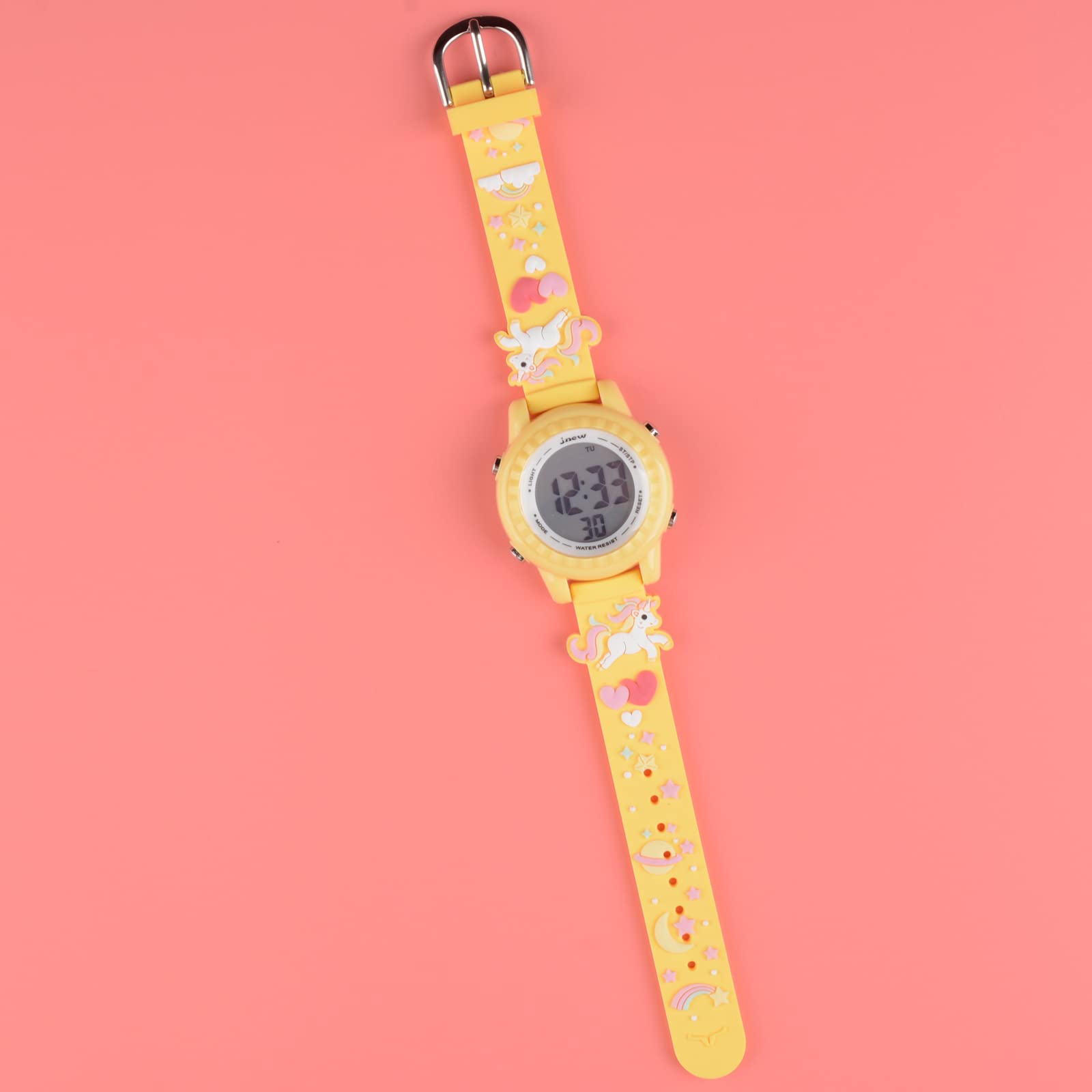 Venhoo Kids Digital Watch - 3D Cartoon Waterproof Wristwatch with 7 Color LED Lights, Alarm & Stopwatch for Girls Ages 3-10 | Perfect for School, Playtime & Outdoor Activities