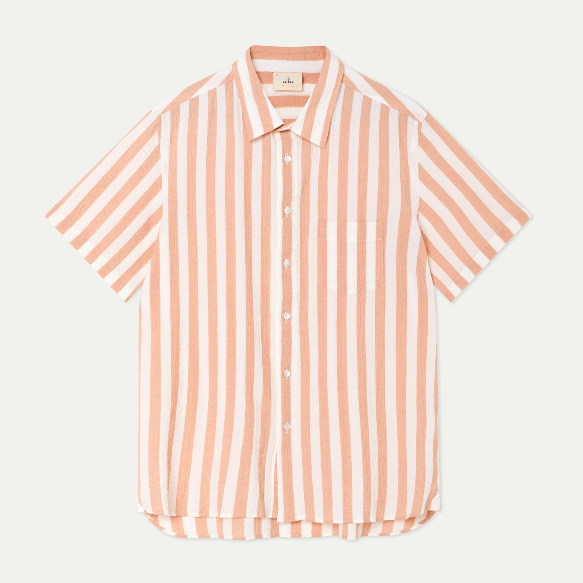 Stylish Alegre Shirt in Clay Stripes - Comfortable Casual Wear for Men & Women - Perfect for Office, Dating & Outdoor Activities