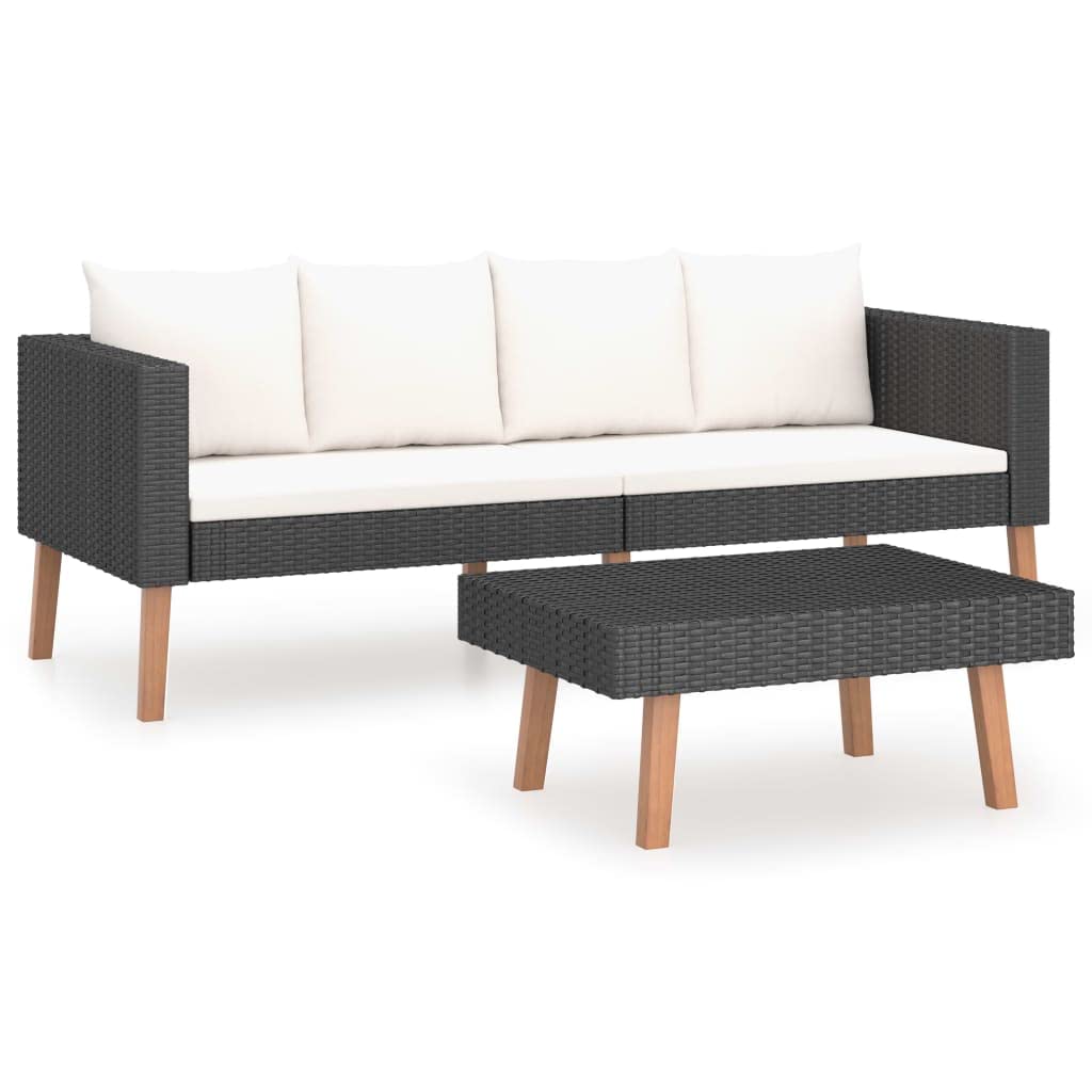 Premium 2-Piece Patio Lounge Set with Thick Cushions - Weather-Resistant Poly Rattan Outdoor Furniture - Durable & Comfortable Garden Seating for Backyard, Poolside, Balcony - Modular Design Easy to Clean & Move