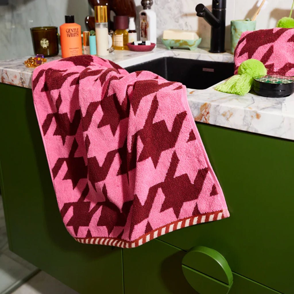 Vinita Hand Towel Set - Soft Absorbent Cotton Kitchen & Bath Towels for Home, Gym, Spa - Cosmos Design (Pack of 2) | Perfect for Bathroom, Kitchen, and Guest Use