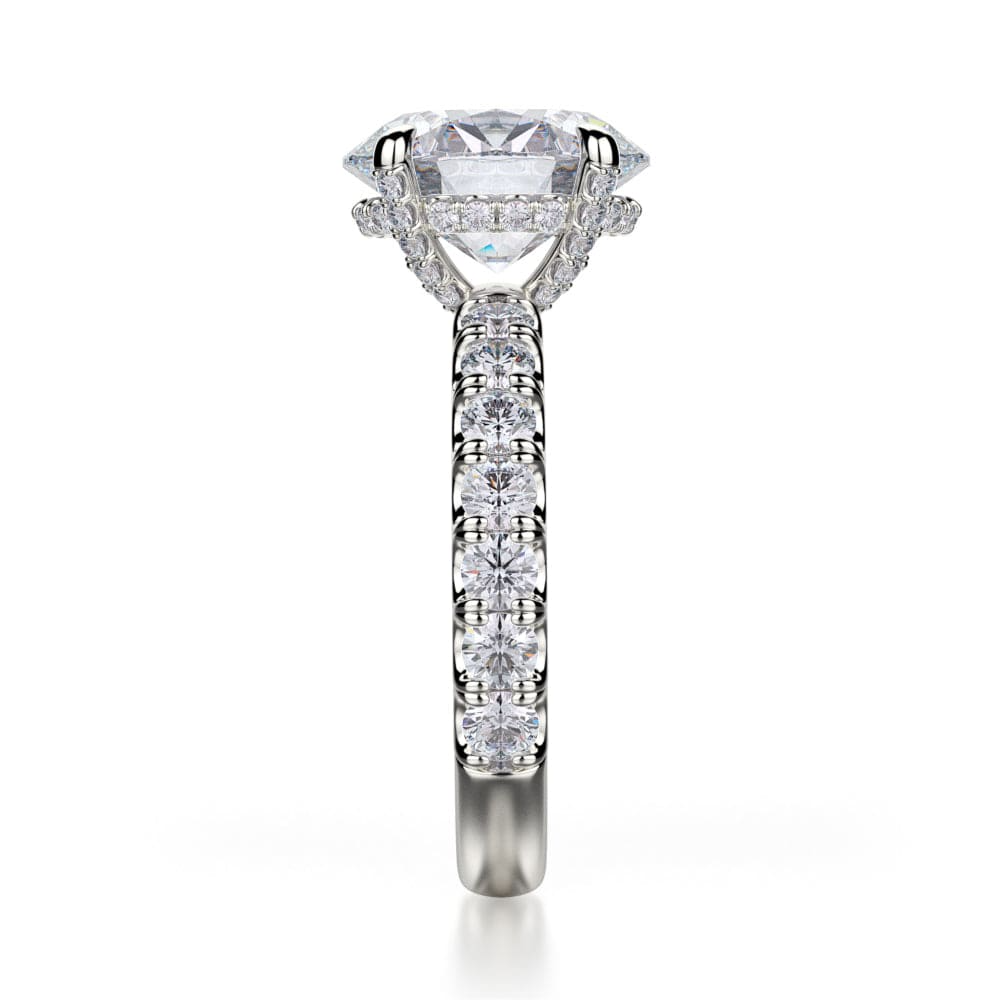 3/4 Eternity Diamond Engagement Ring for Women - 14K White Gold Wedding Band, Anniversary Gift for Her - Perfect for Proposals, Bridal Jewelry & Special Occasions