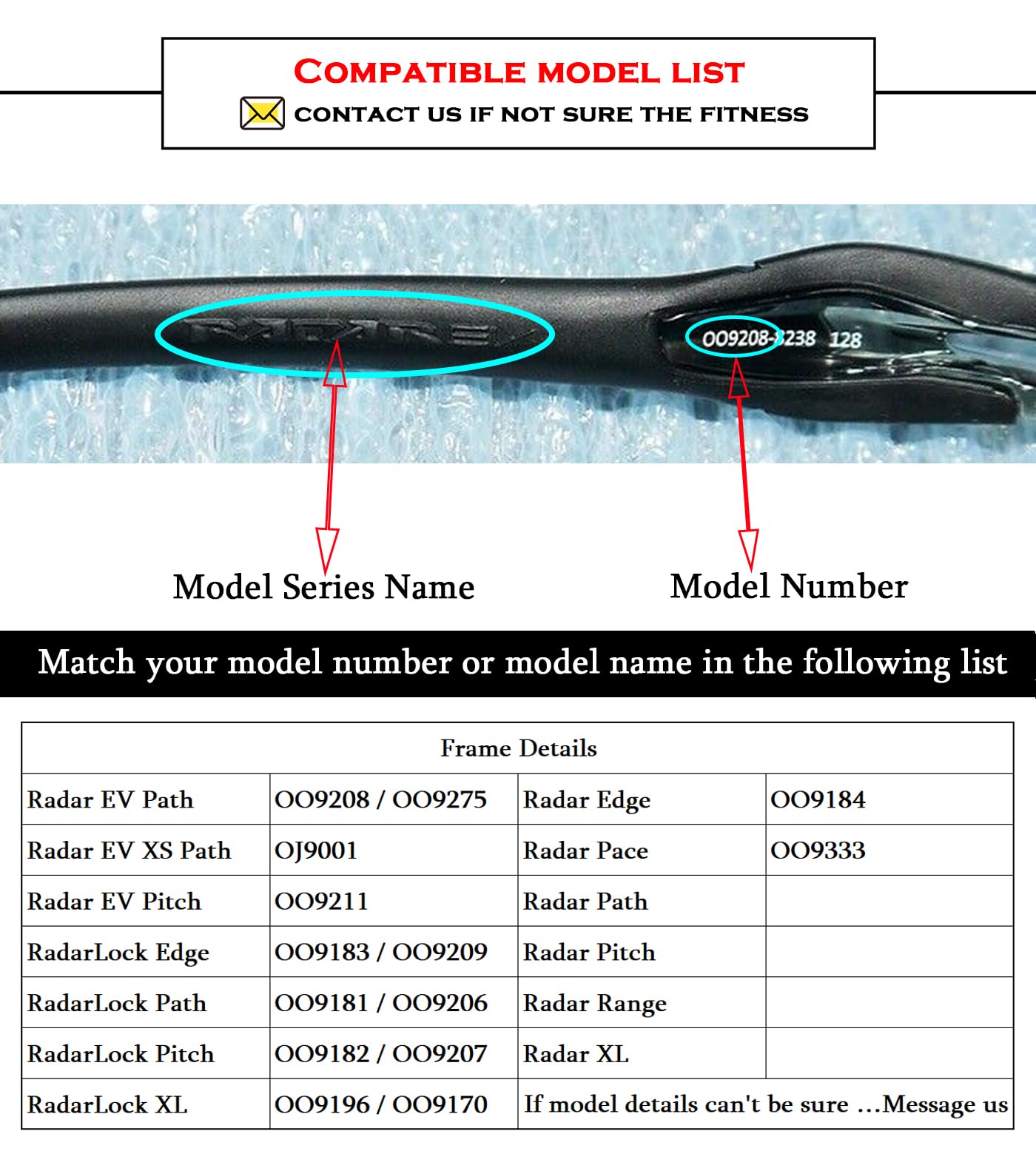 2 Pcs Replacement Nose Pads for Oakley Radar EV Path/Radar Path Sunglasses - Black Standard Fit Nose Piece - Compatible with OJ9001, OO9182, OO9183, OO9184, OO9208, OO9211, OO9333 Models - Perfect for Sports, Running & Outdoor Activities
