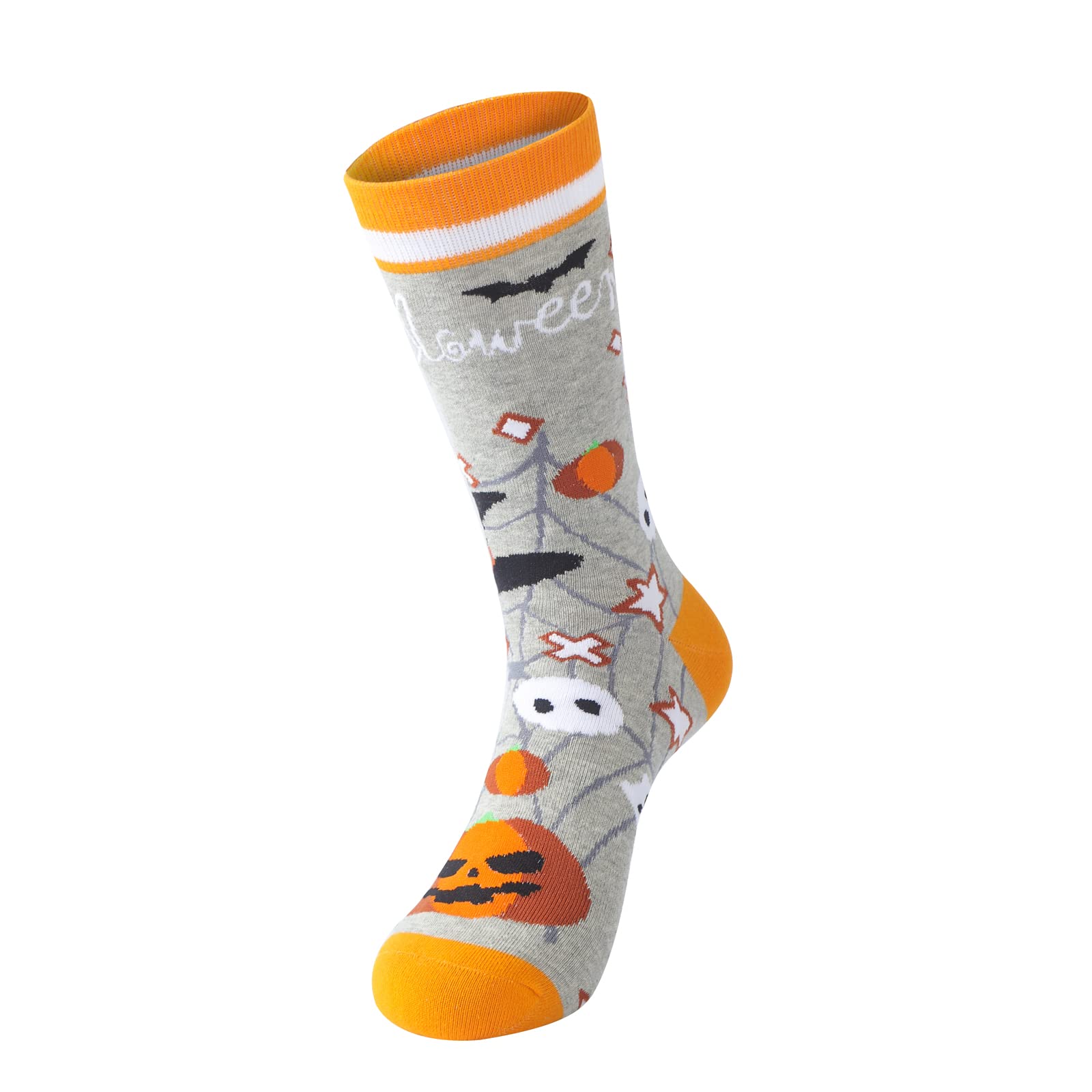 Halloween Novelty Socks for Women & Men - Pumpkin, Bats & Spooky Spider Web Pattern Crew Socks - Funny Halloween Costume Accessories & Gift Ideas - Perfect for Halloween Parties, Cosplay & Festive Outfits