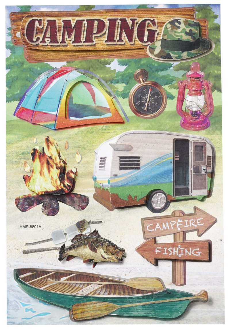 Premium Waterproof Camping Stickers - Durable Vinyl Decals for Outdoor Gear, Coolers & Travel Accessories | Perfect for Hiking, Backpacking & RV Adventures