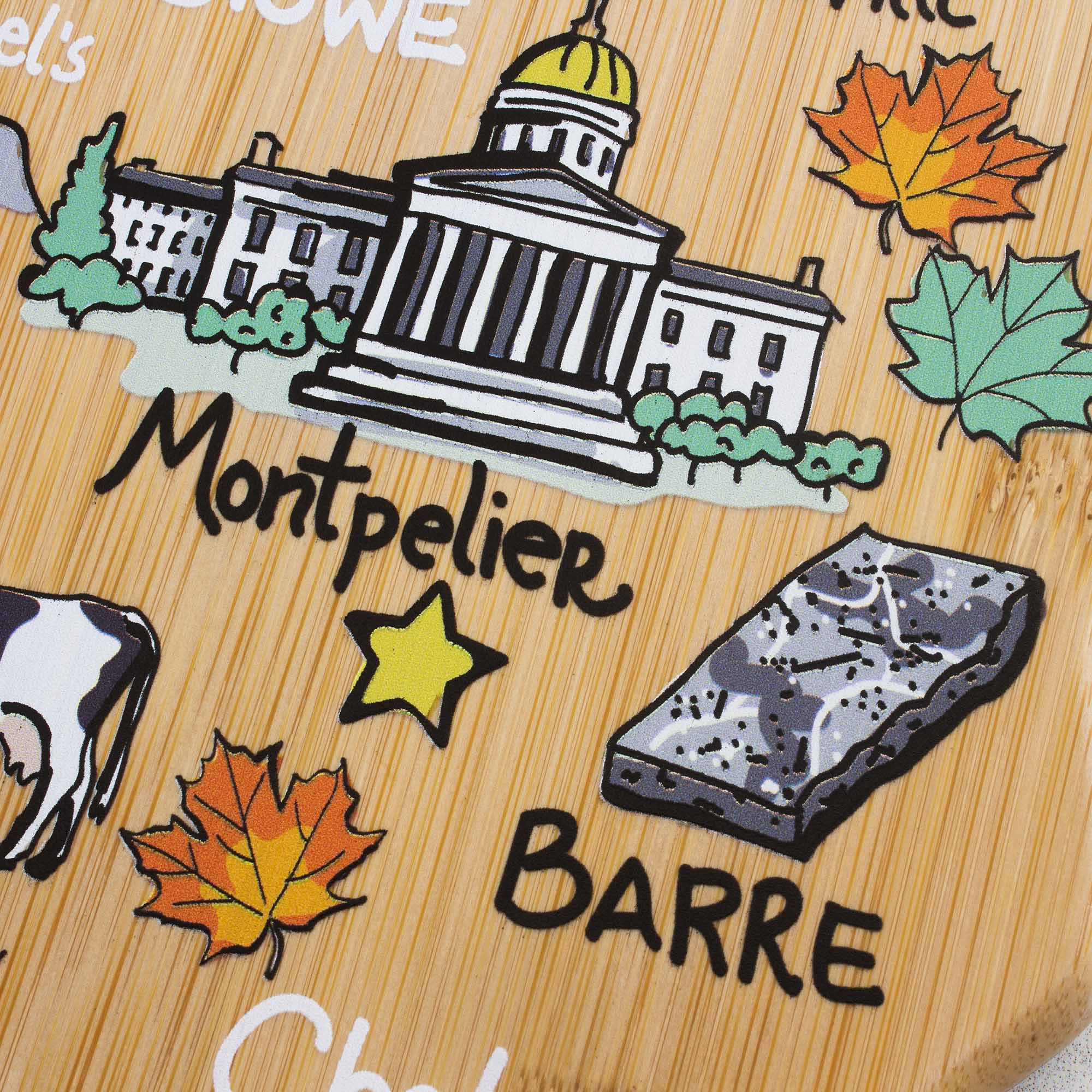 Premium Vermont Maple Wood Cutting Board with Handcrafted Fish Kiss™ Artwork - Durable Kitchen Essential for Chopping, Serving & Home Decor